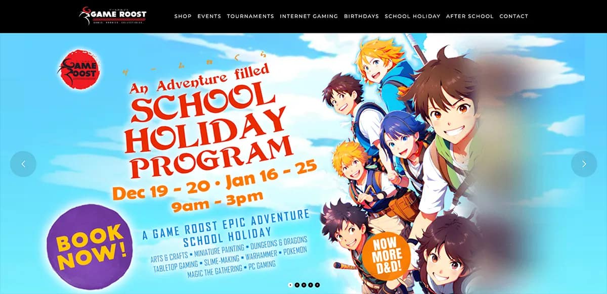 Custom WordPress Redesign and Events Integration for Game Roost