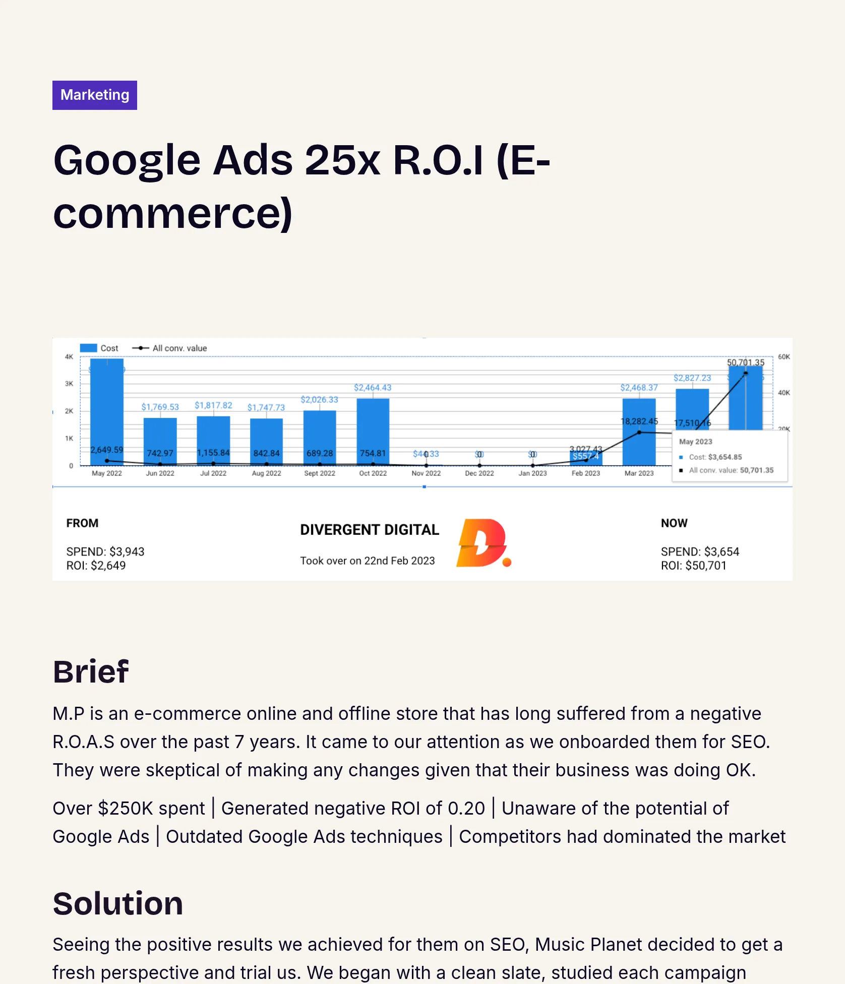 Transforming Google Ads & SEO for Music Planet's E-commerce Growth screenshot