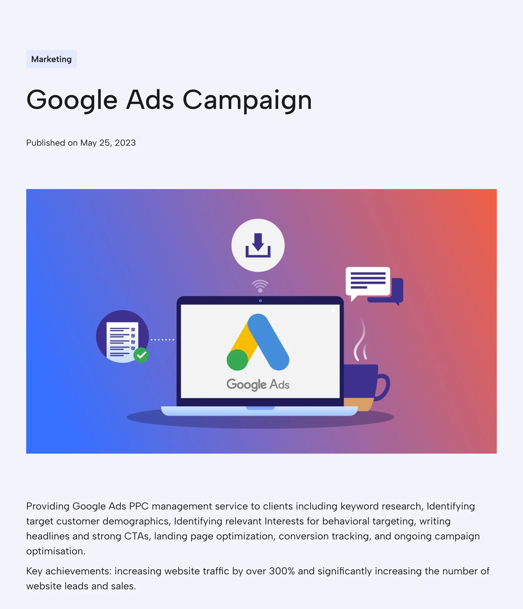 Google Ads PPC Management for Increased Leads & Sales screenshot