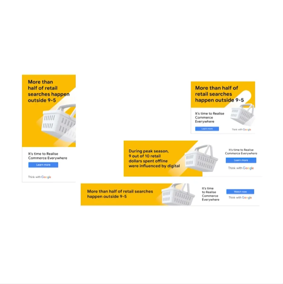 Animated HTML5 Assets for Google's 'Realise Commerce' Campaign