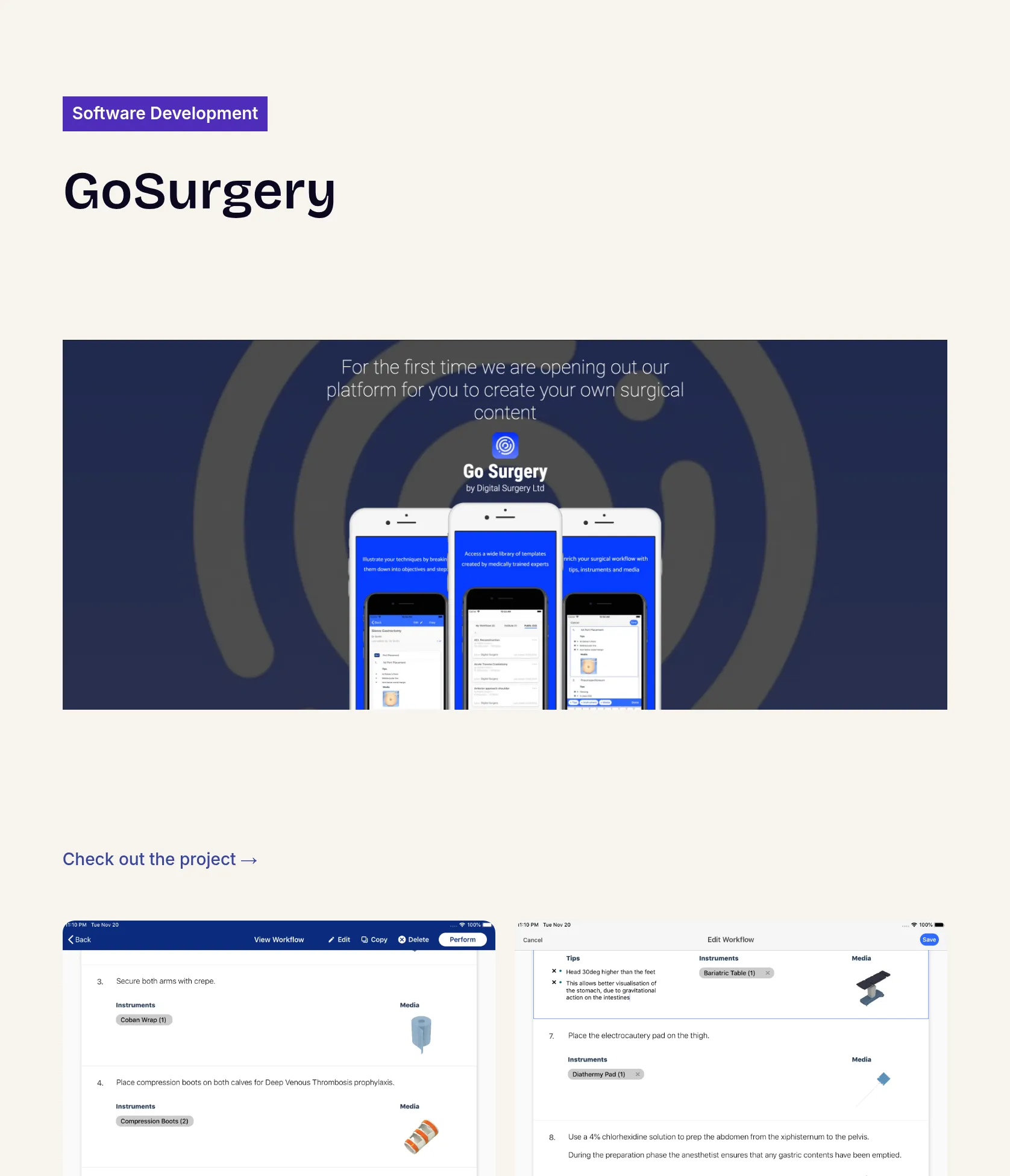 GoSurgery iOS App for Surgical Workflow Collaboration