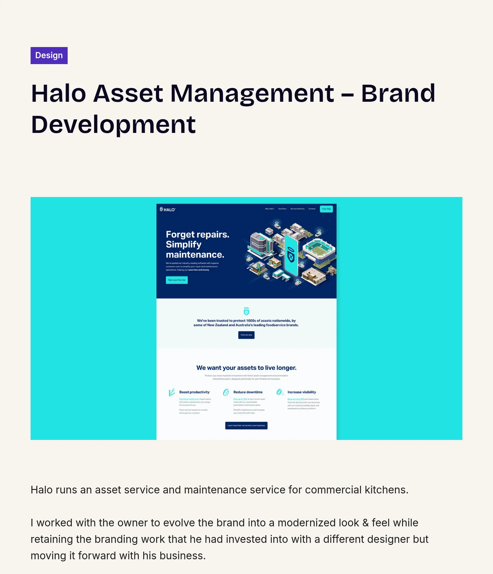 Brand Refresh and Squarespace Website for Halo Commercial Kitchens