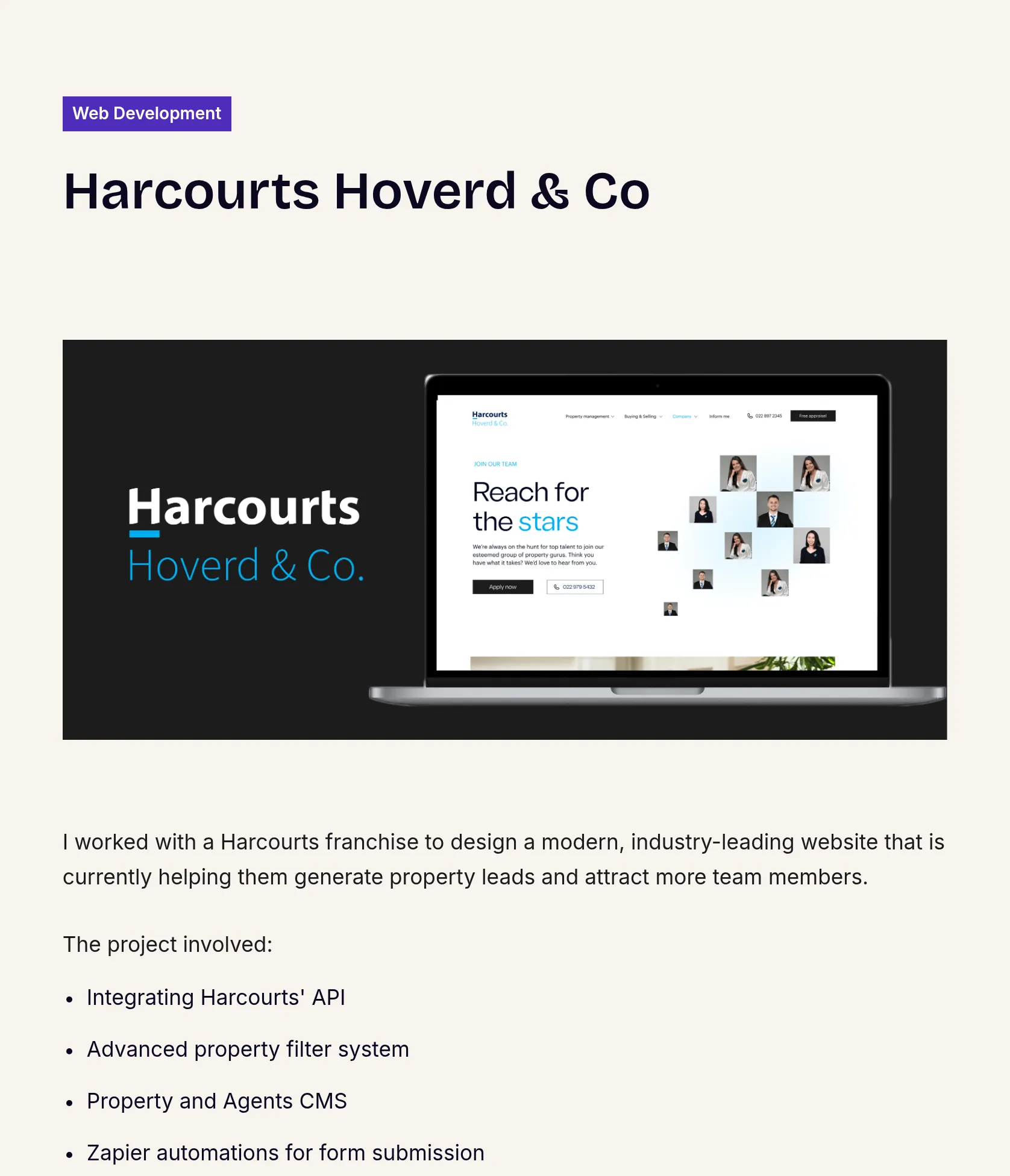Modern Real Estate Website for Harcourts Franchise