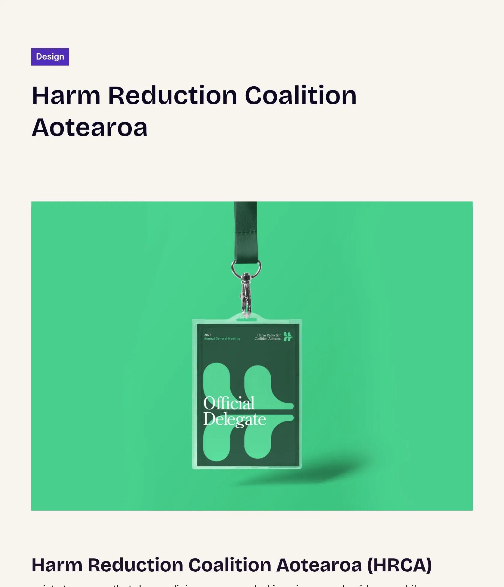 Brand Identity for Harm Reduction Coalition Aotearoa screenshot