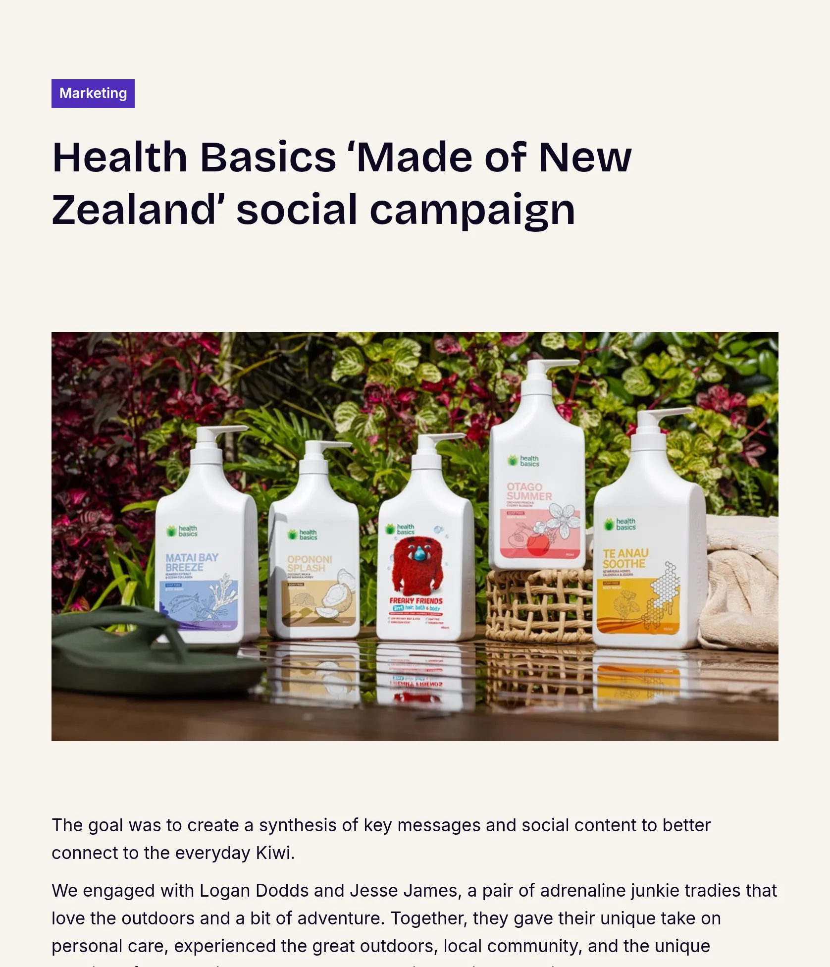 Social Content Campaign with Logan Dodds & Jesse James for Te Anau