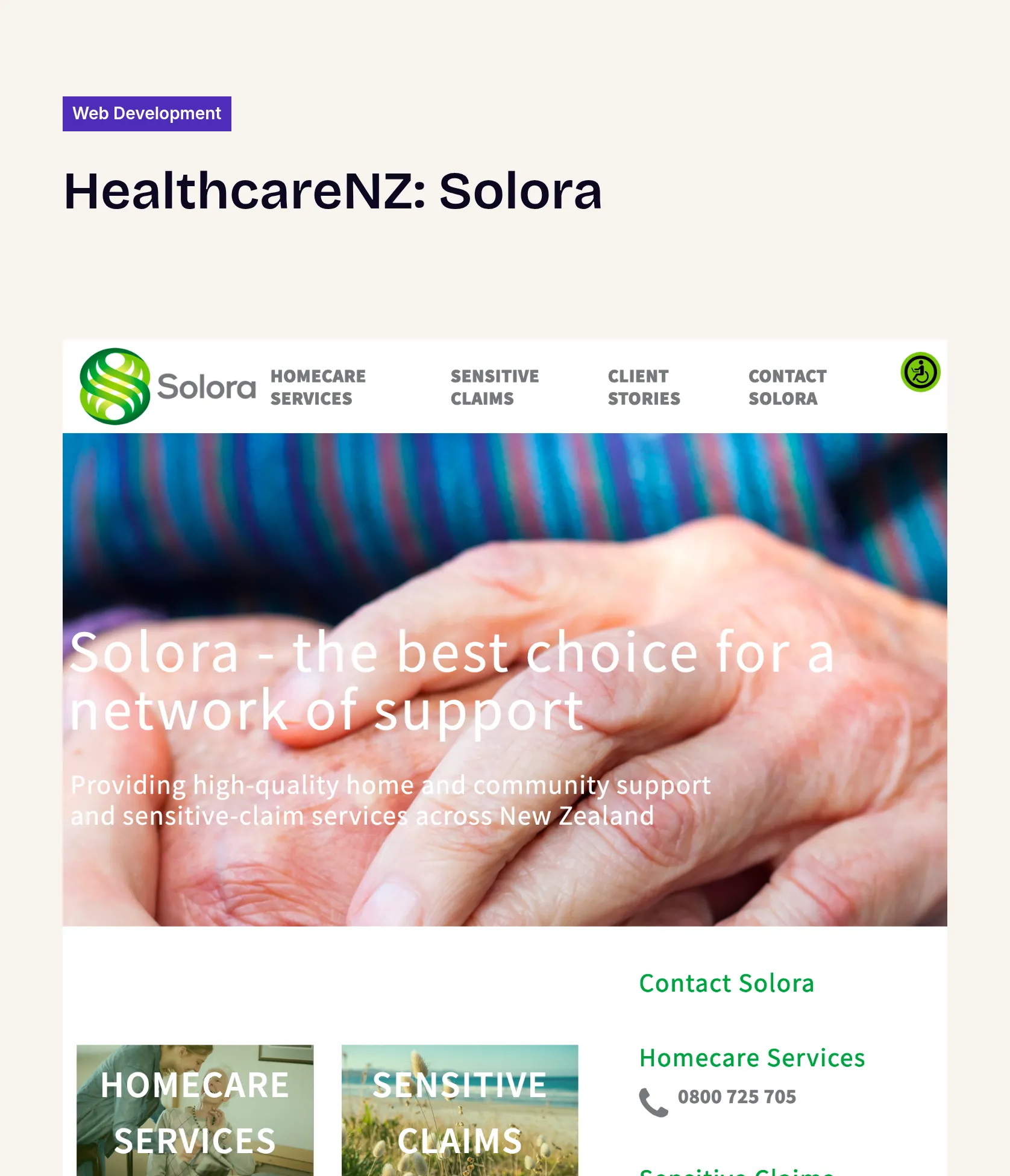 Map-Based Website and Branding for Solora Care Providers