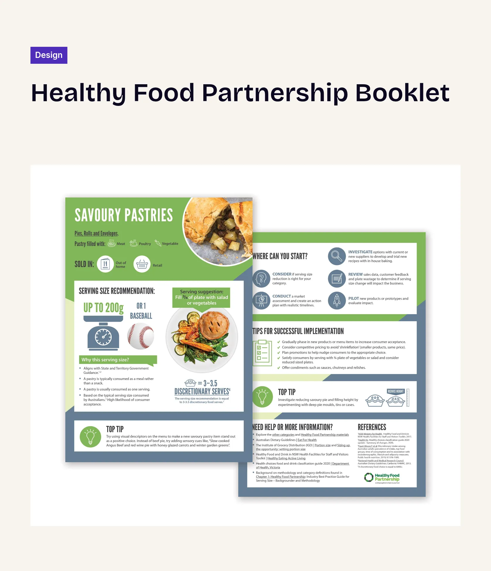 Booklet Design Proposal on Food Portion Sizes for Healthy Food Partnership