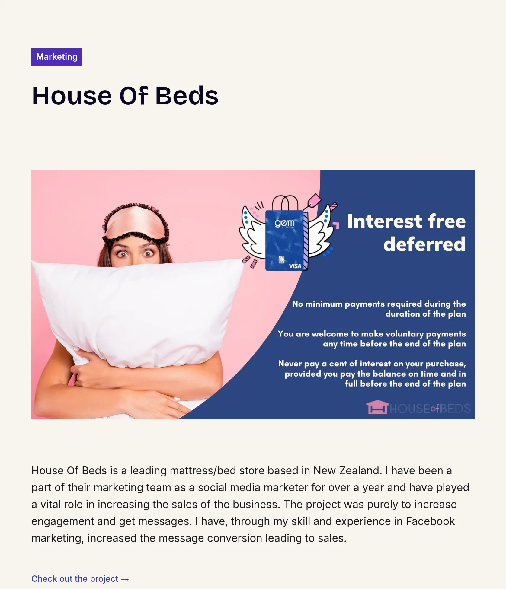 Social Media Marketing for House Of Beds