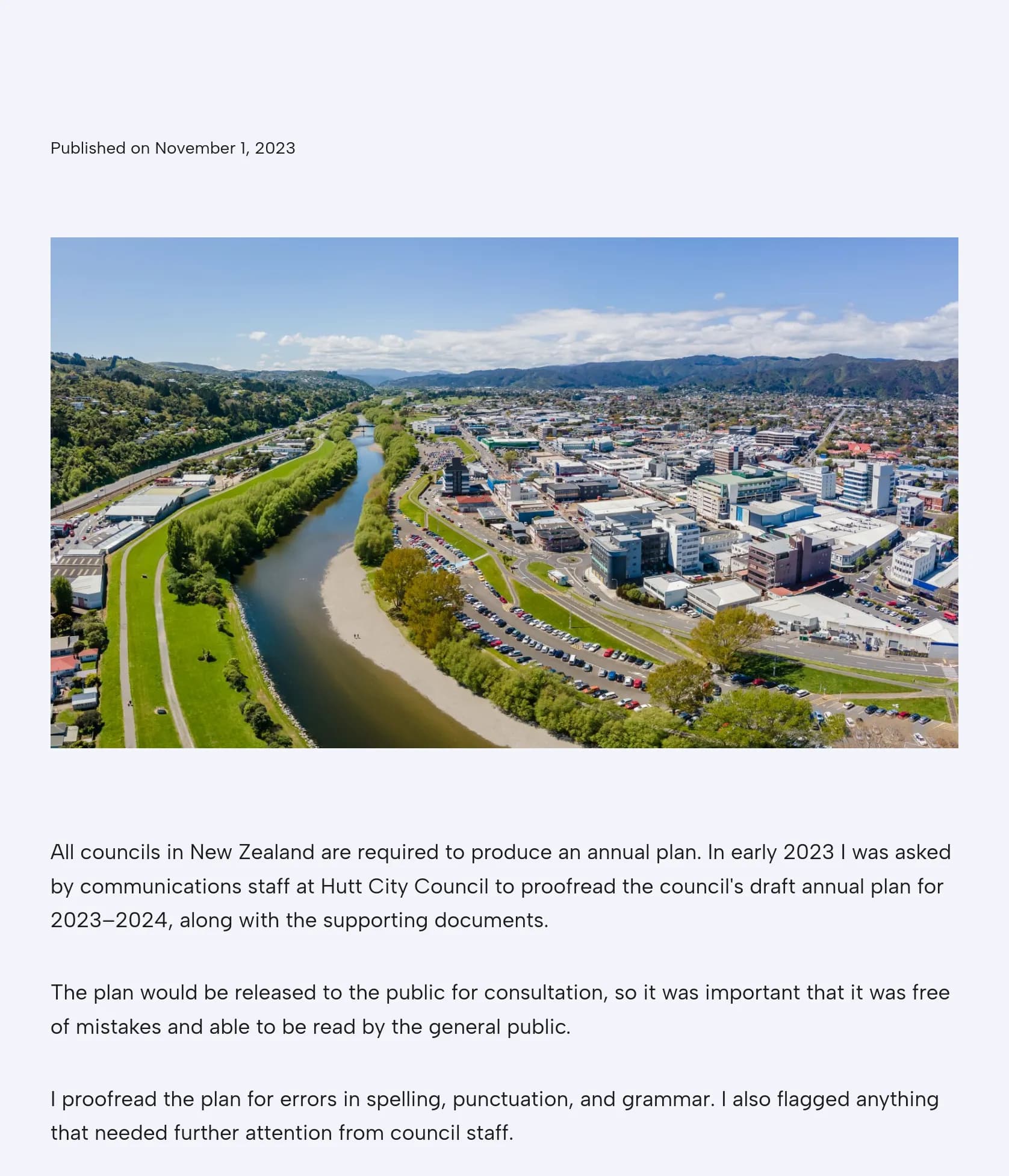 Proofreading Hutt City Council’s 2023–2024 Annual Plan screenshot