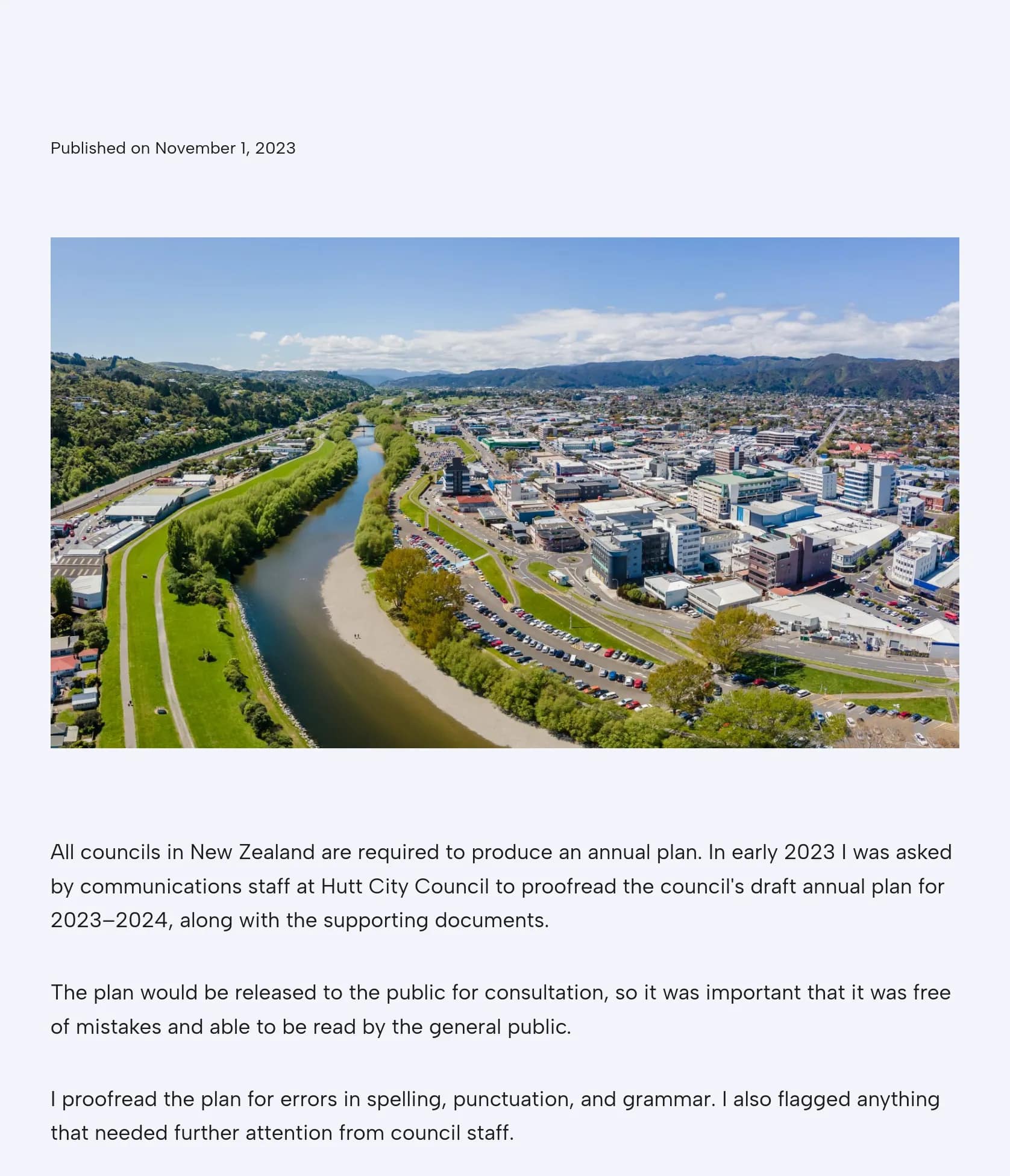 Proofreading Hutt City Council’s 2023–2024 Annual Plan