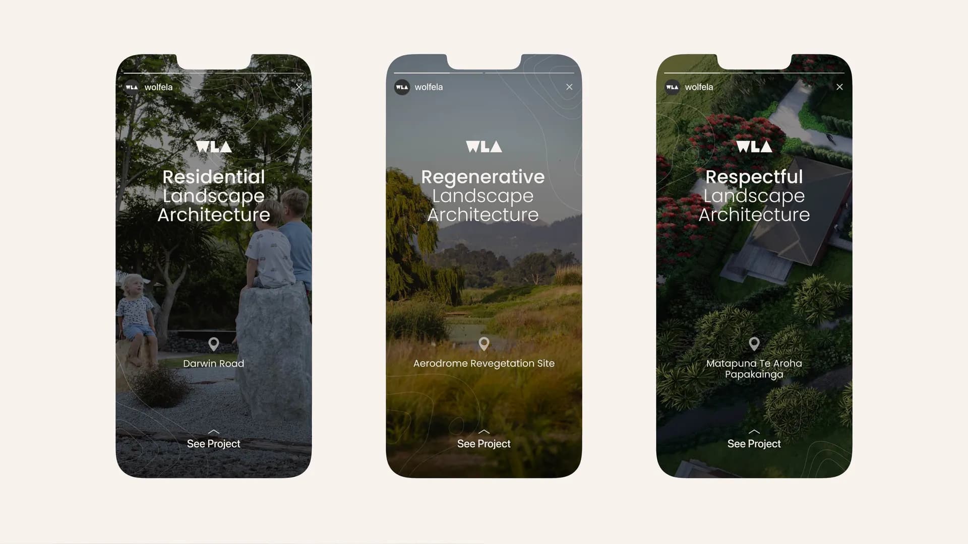 Brand Identity and Website Design for Wolfe Landscape Architects project image