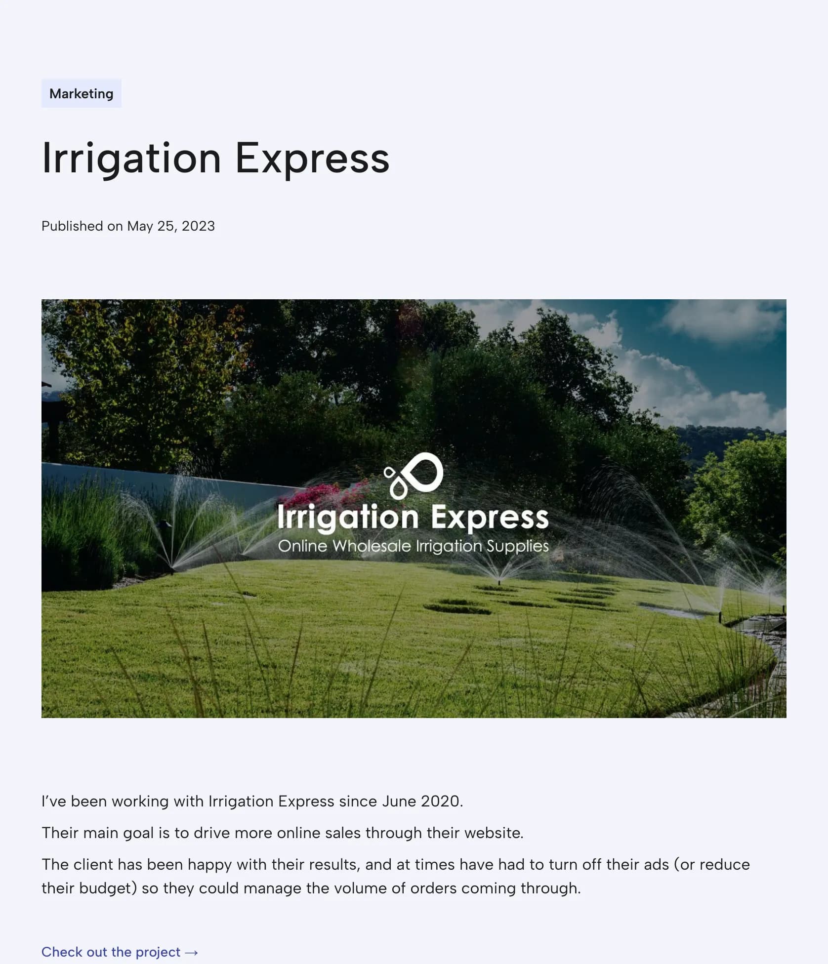 Ecommerce Growth & Digital Marketing for Irrigation Express screenshot
