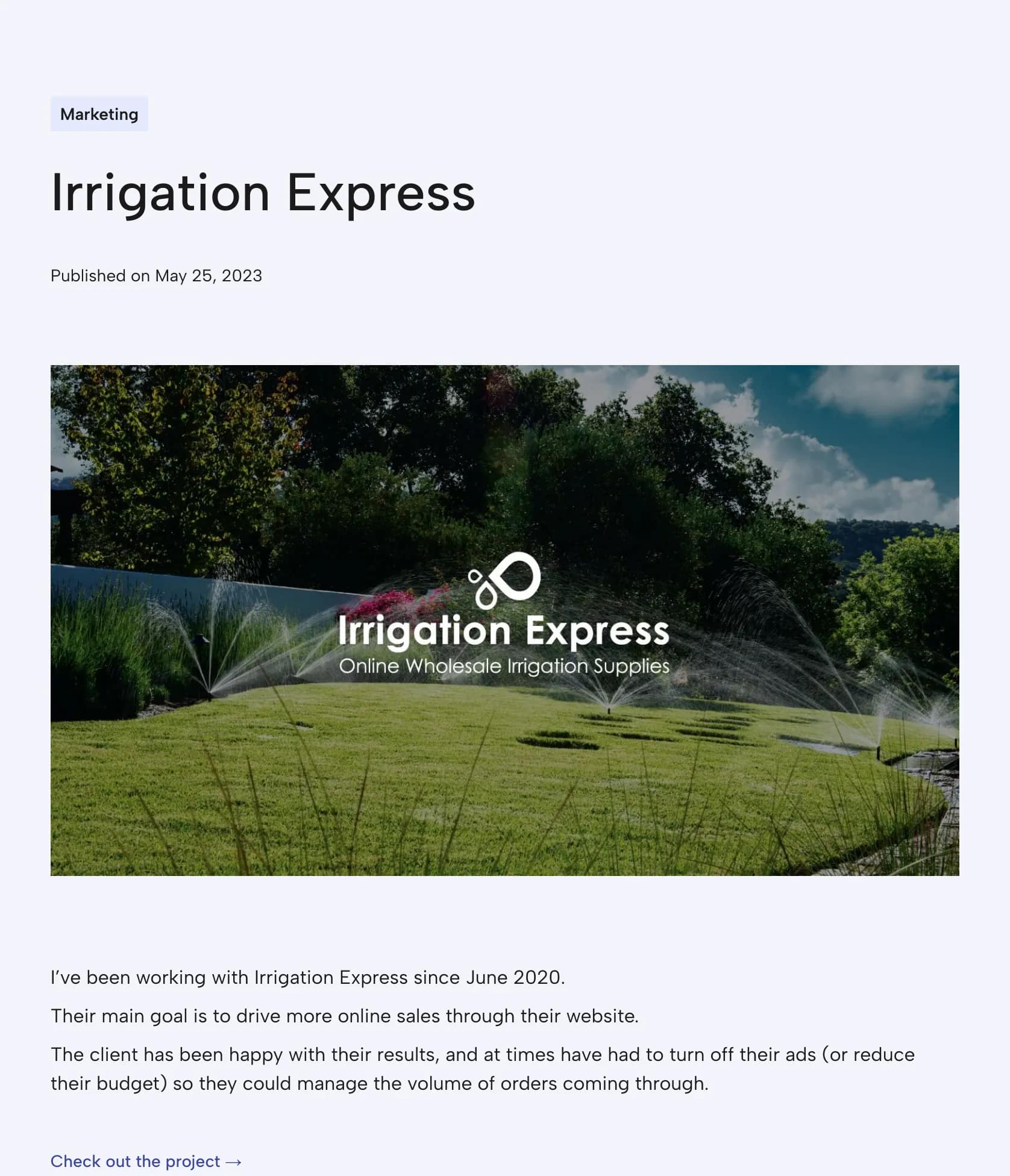 Ecommerce Growth & Digital Marketing for Irrigation Express