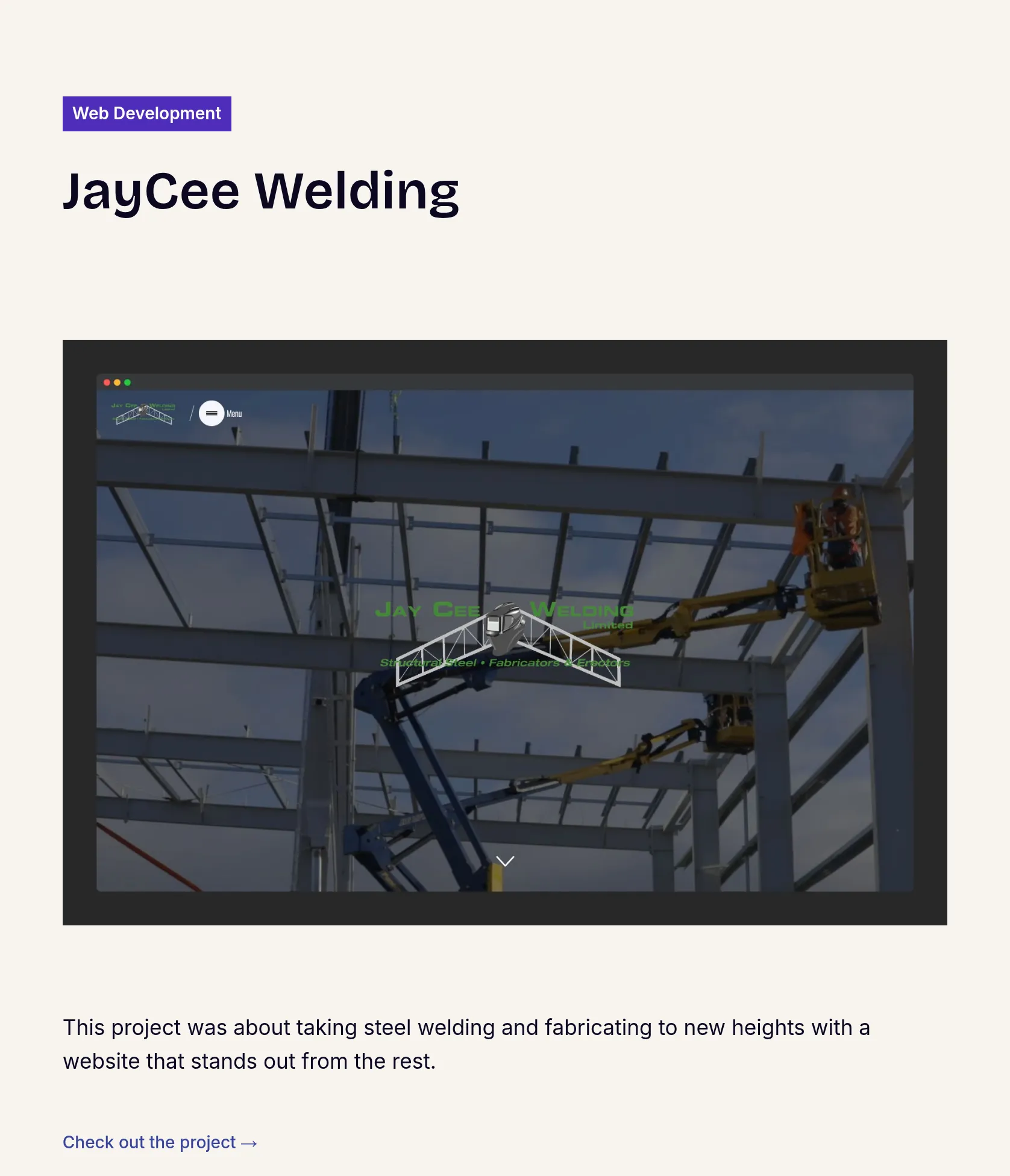 Website Design for Steel Welding & Fabrication Business