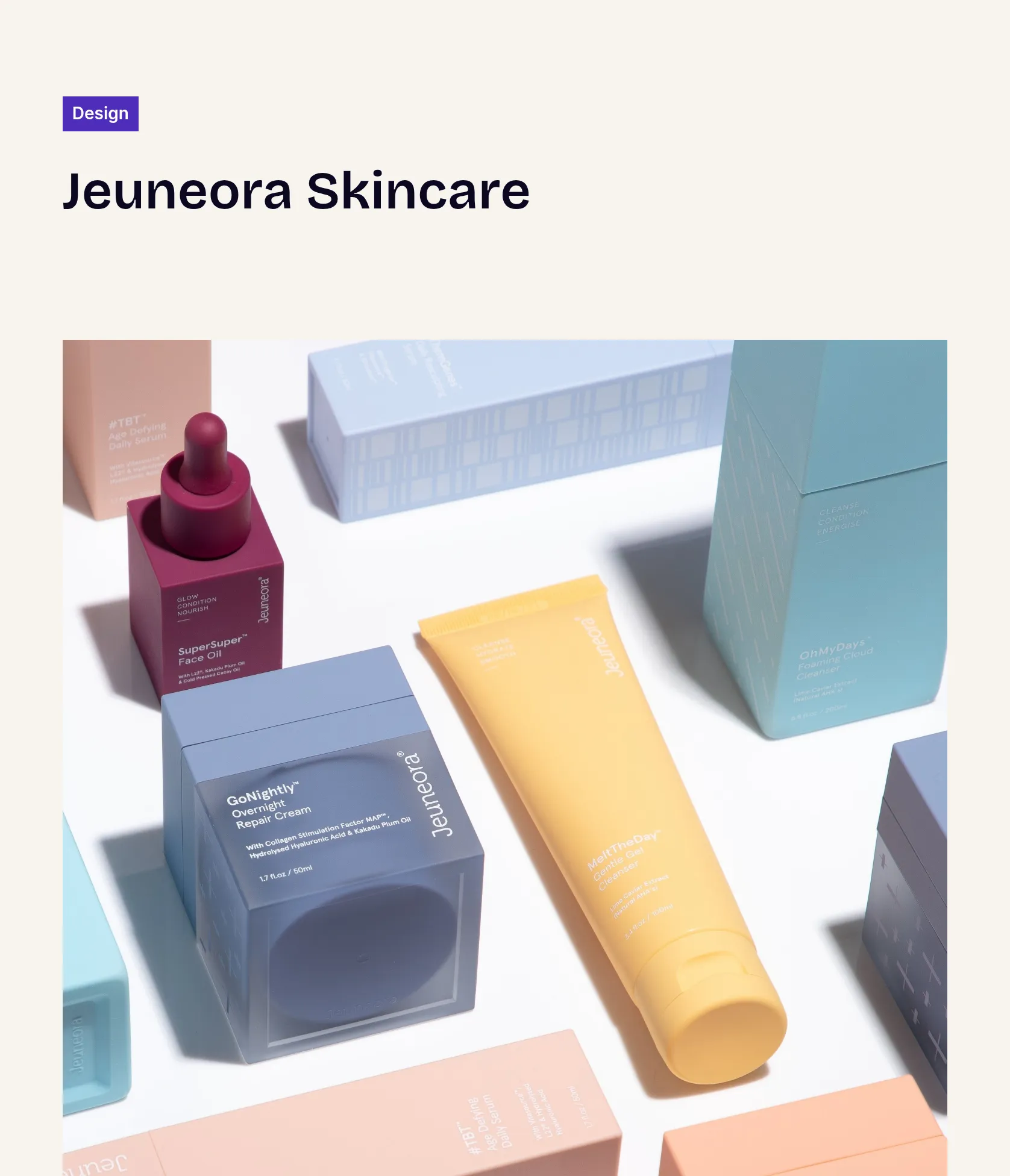 Packaging and Visual Identity Design for Jeuneora Skincare