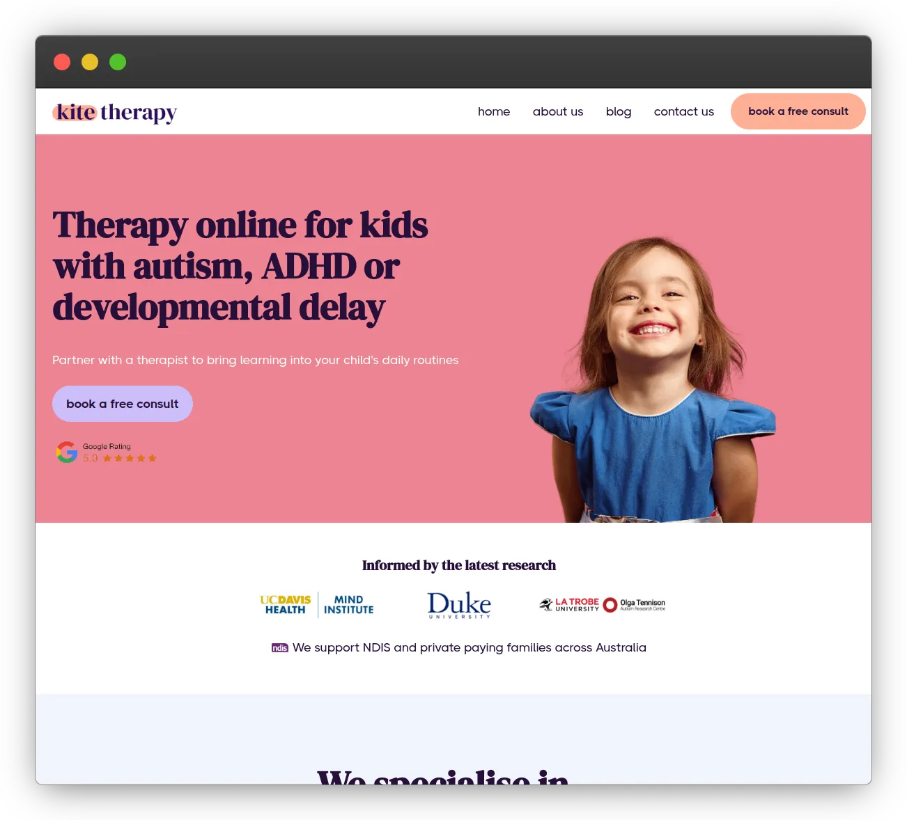 Website Audit & Conversion Optimisation for Kite Therapy