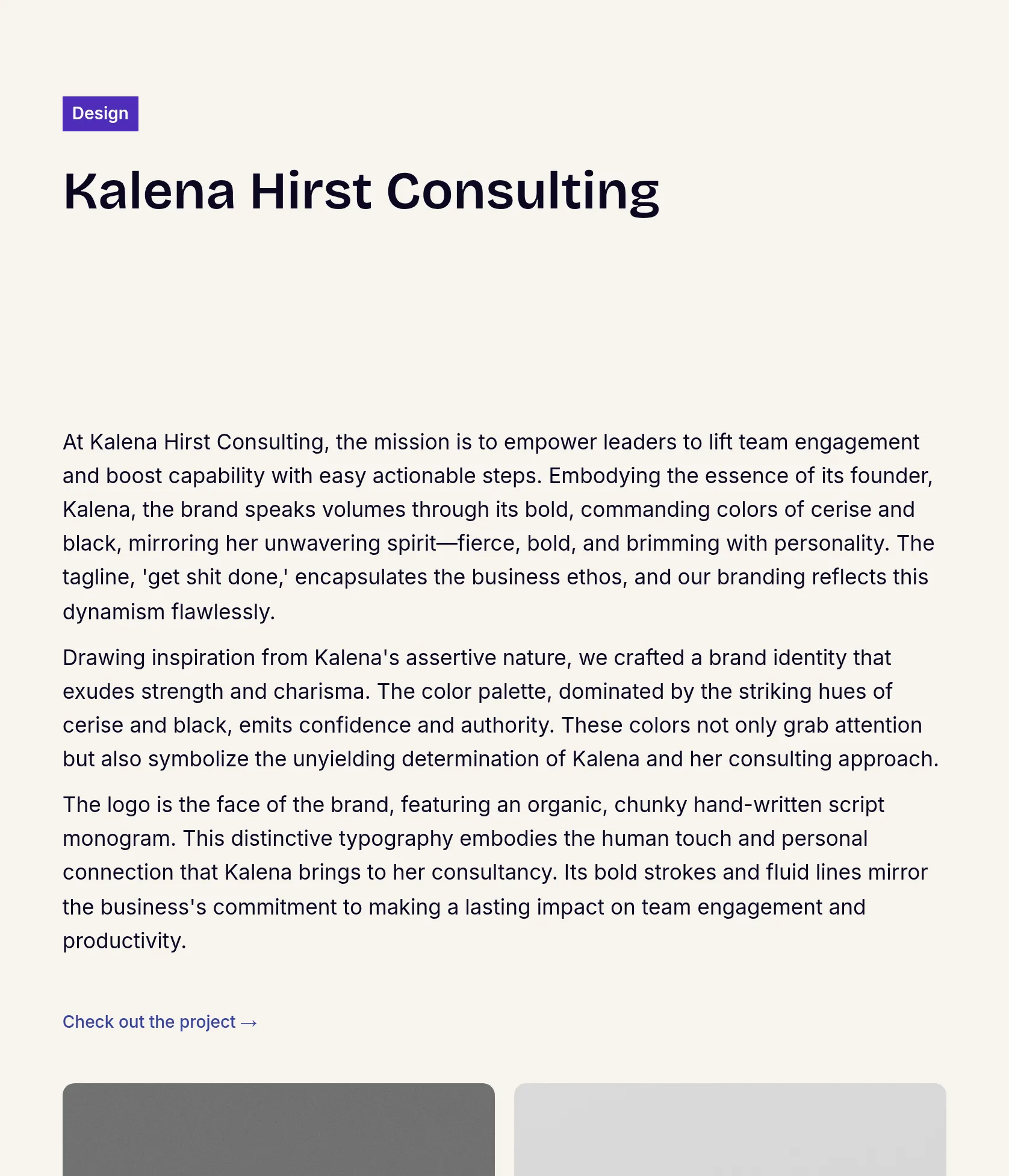Brand Identity Design for Kalena Hirst Consulting