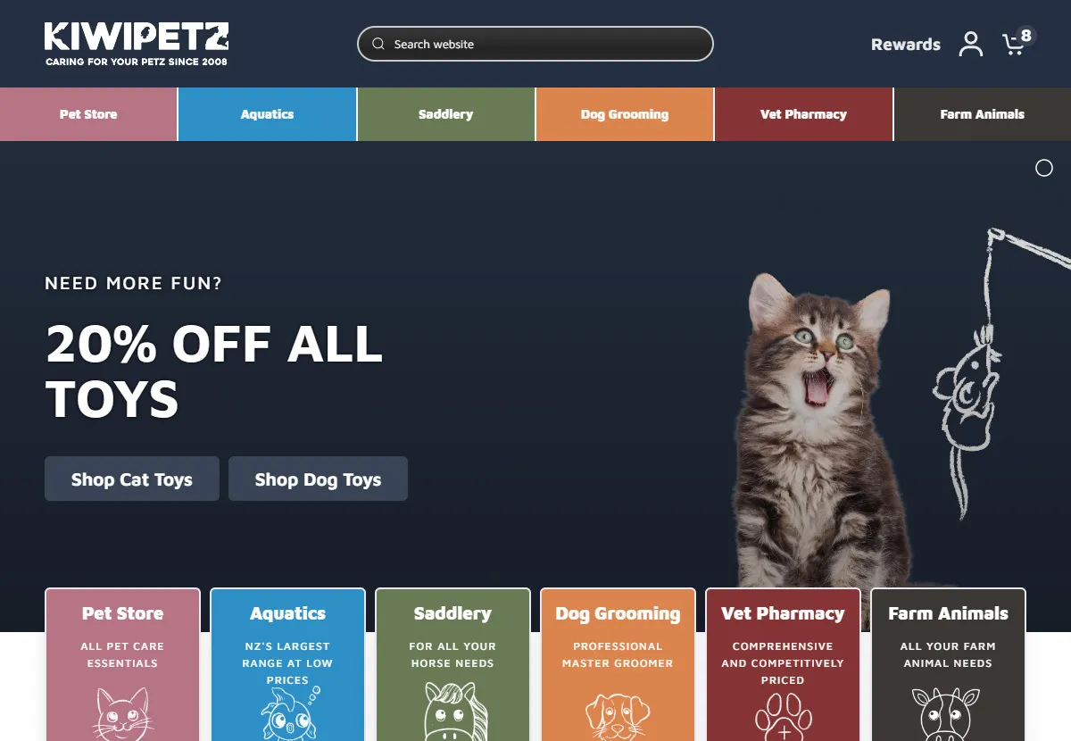 Shopify Revamp for Tauranga Pet Store: Modern & User-Friendly Design