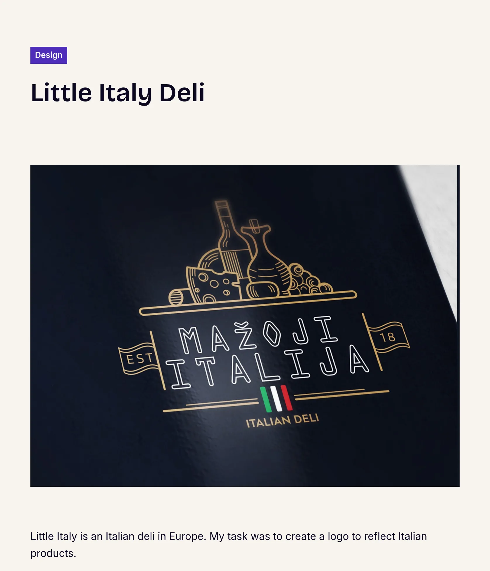 Logo Design for Little Italy Italian Deli