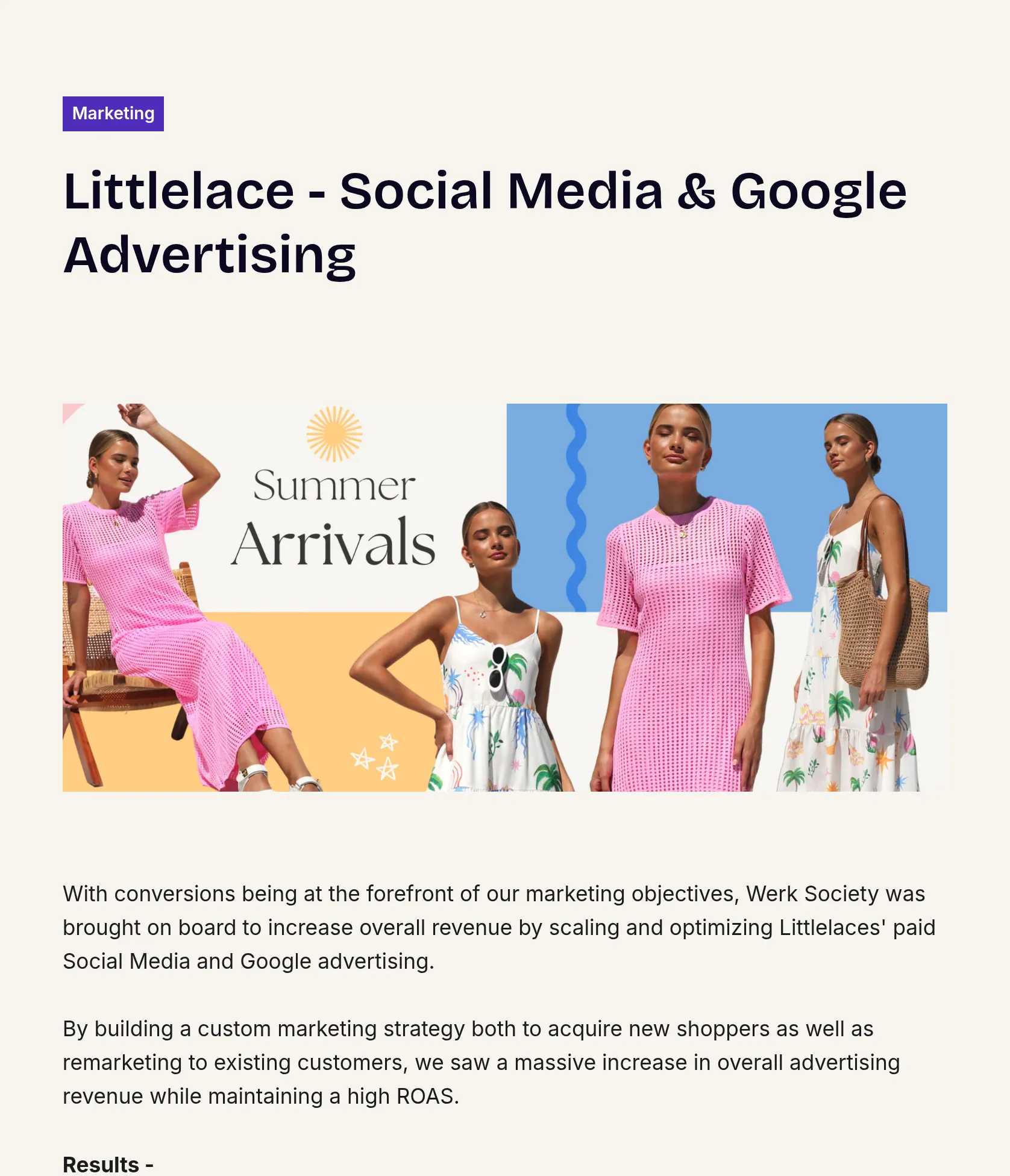 Paid Advertising Growth for Littlelaces: 309% Revenue Increase