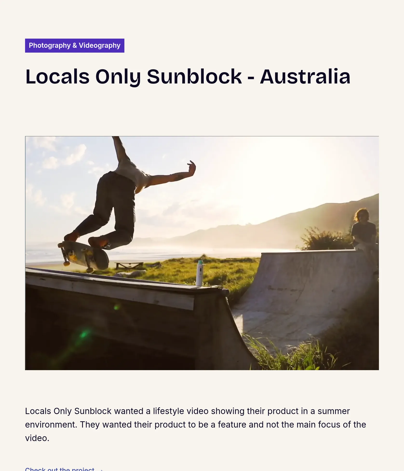 Lifestyle Product Video for Locals Only Sunblock
