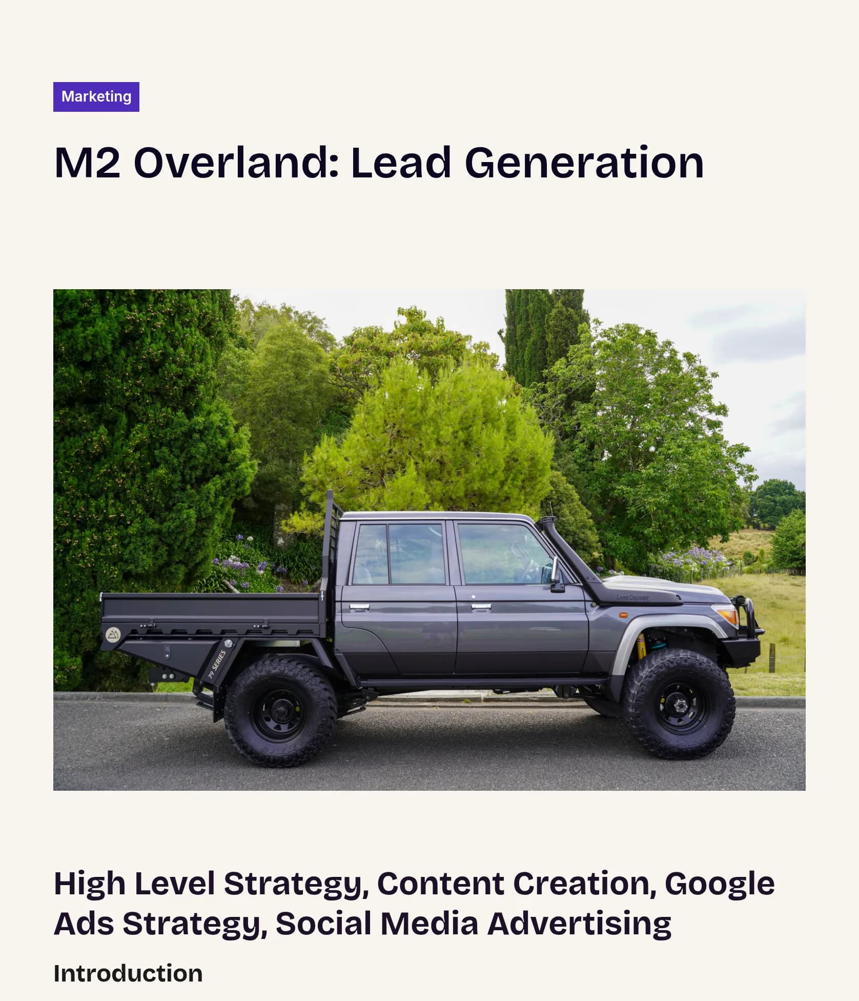 Digital Strategy & Social Media Growth for M2 Overland screenshot