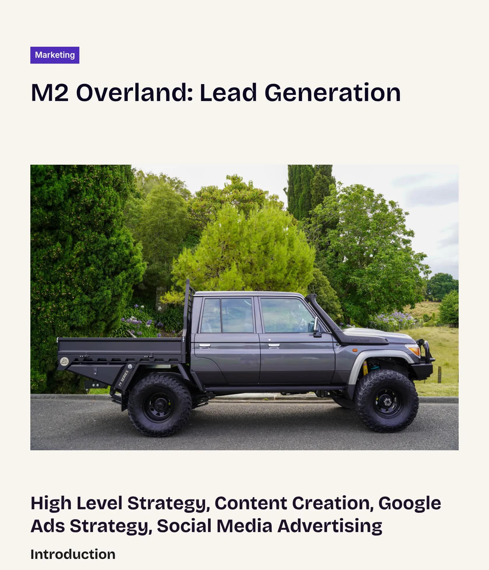 Digital Strategy & Social Media Growth for M2 Overland