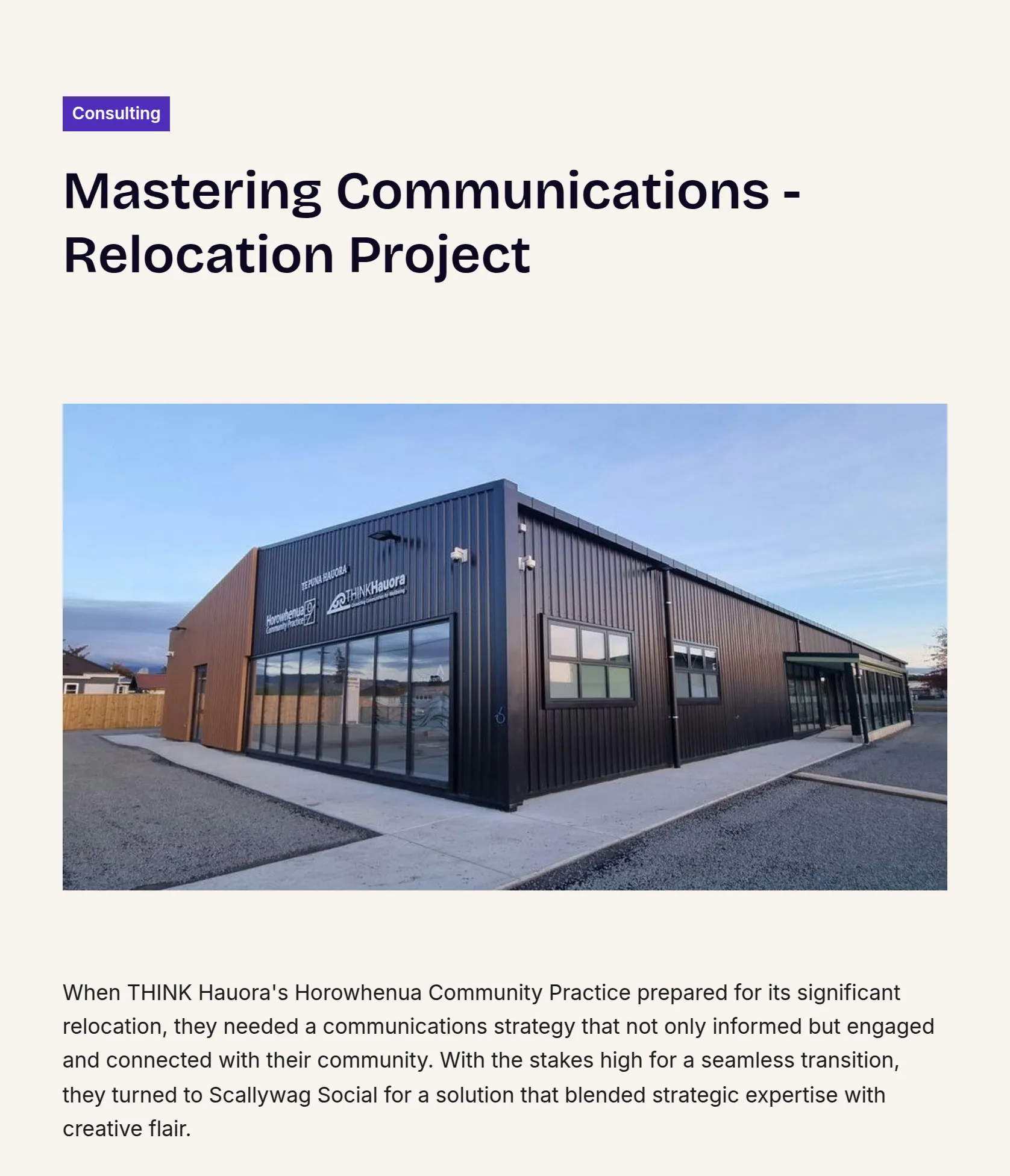 Comprehensive Communications & Event Strategy for THINK Hauora Relocation