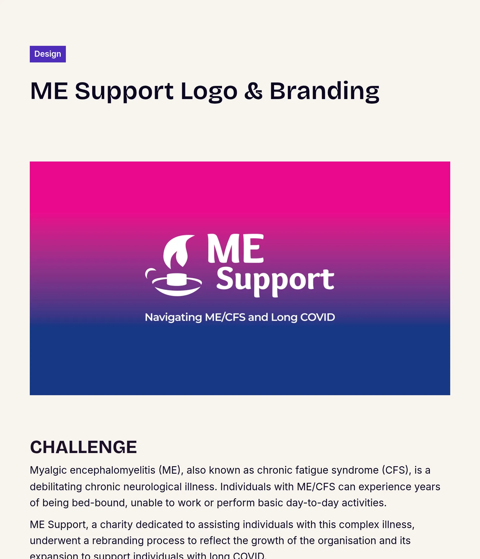 Rebranding and Logo Design for ME Support
