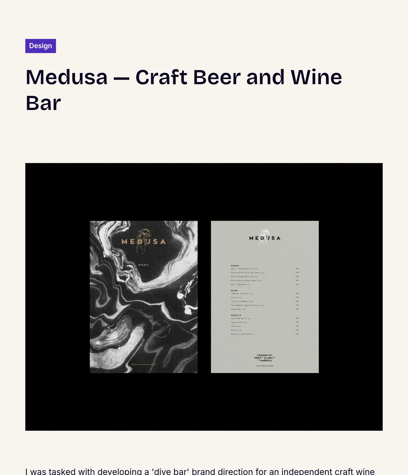 Dive Bar Brand Direction for Lima Craft Bar