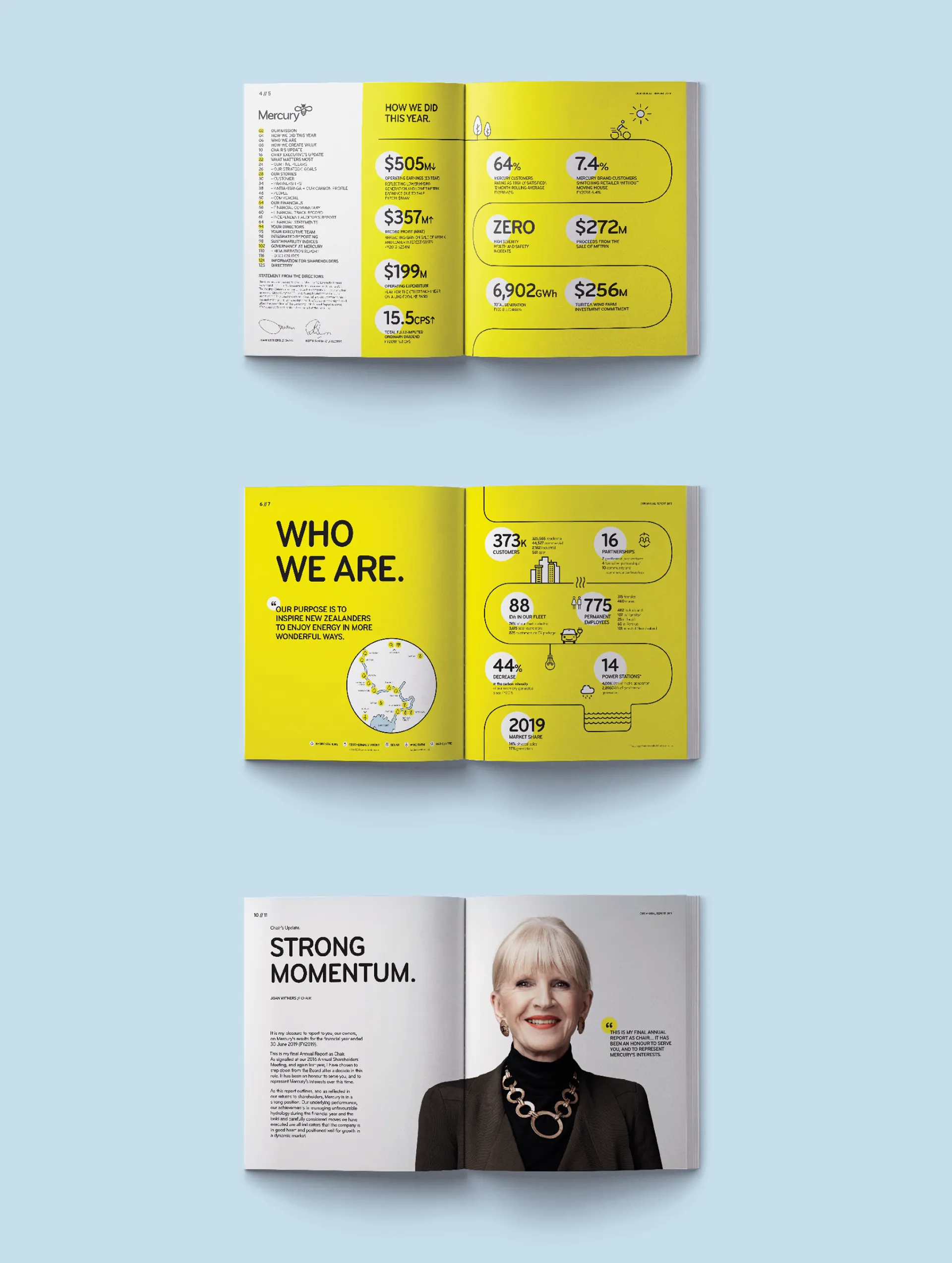 Mercury Energy Annual Report 2019 Print Layout Design gallery 1
