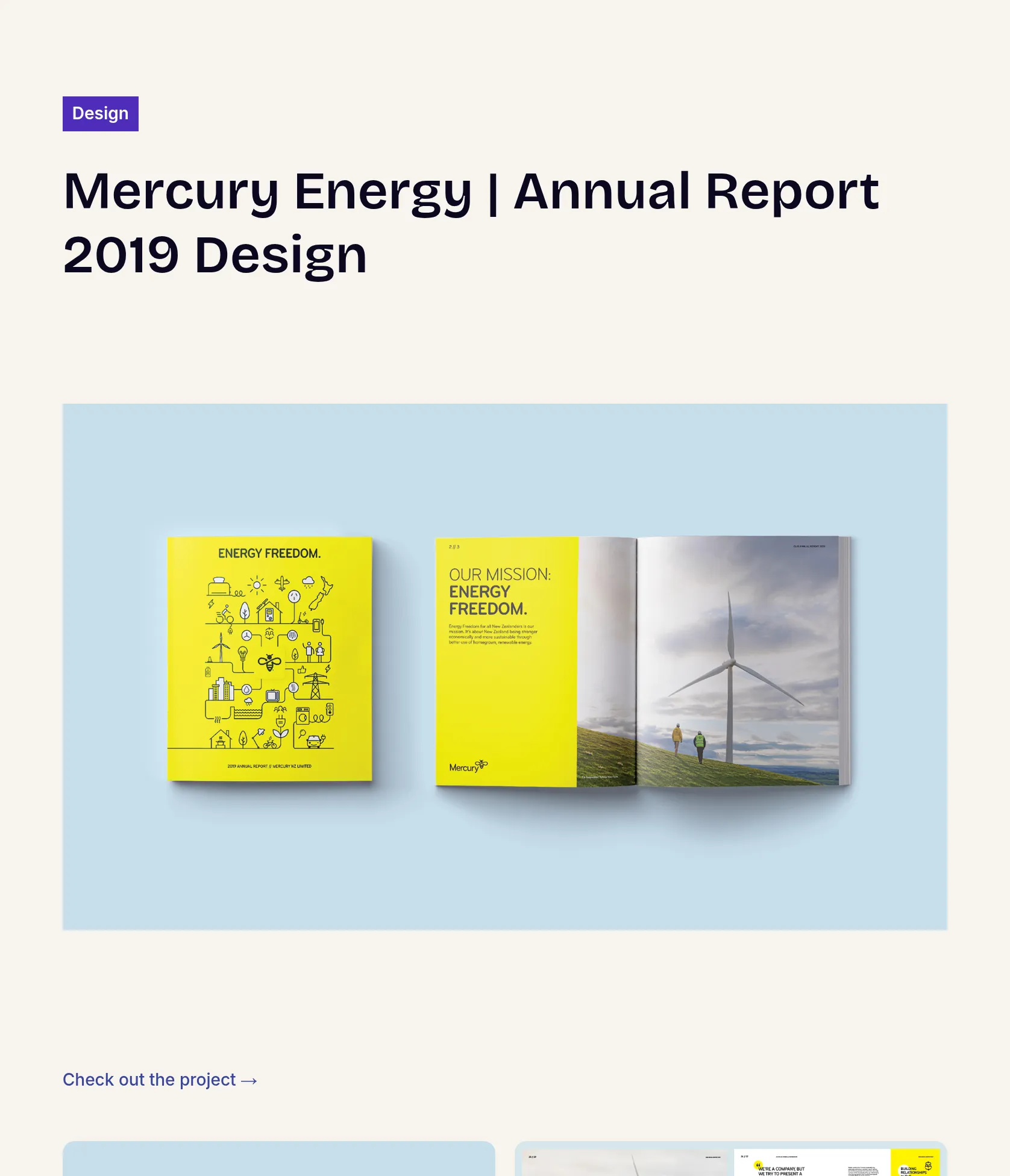 Mercury Energy Annual Report 2019 Print Layout Design