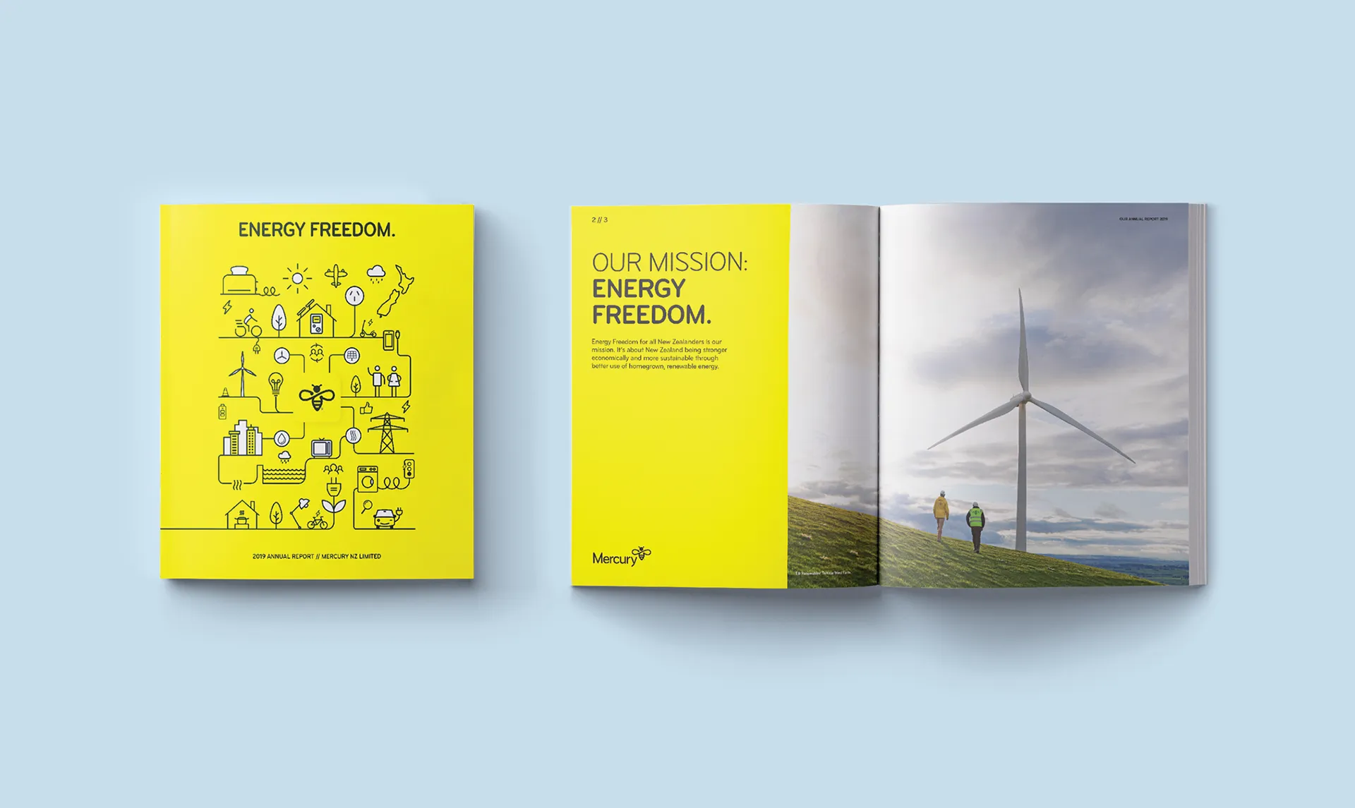 Mercury Energy Annual Report 2019 Print Layout Design