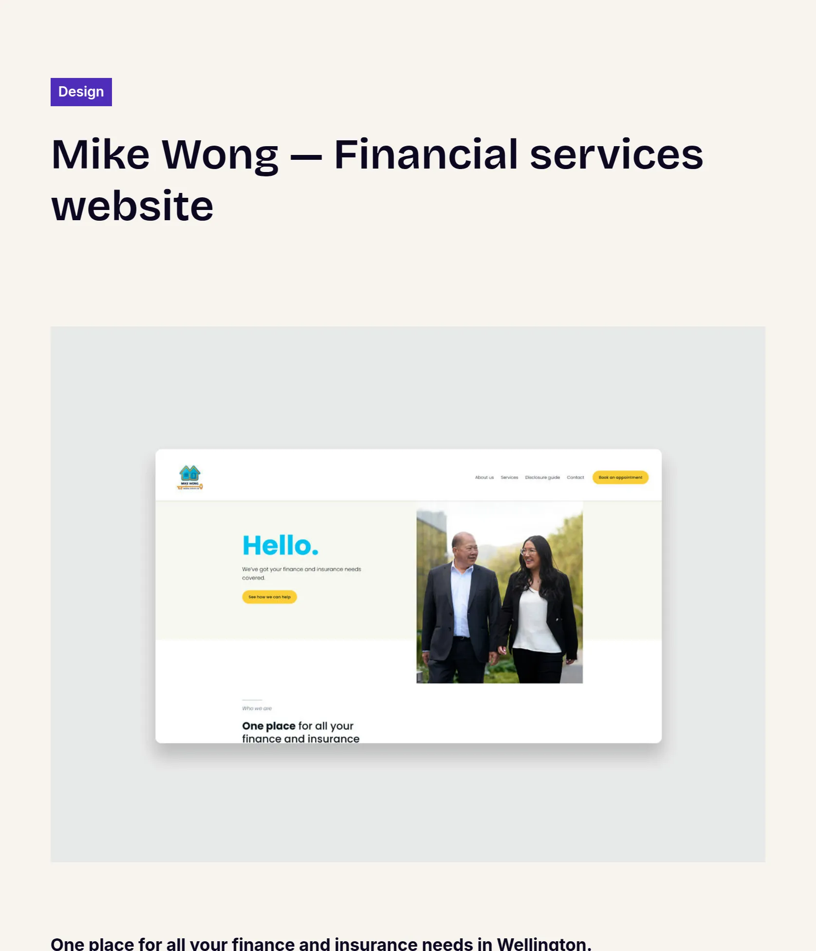 Website Redesign for Mike Wong Financial Services