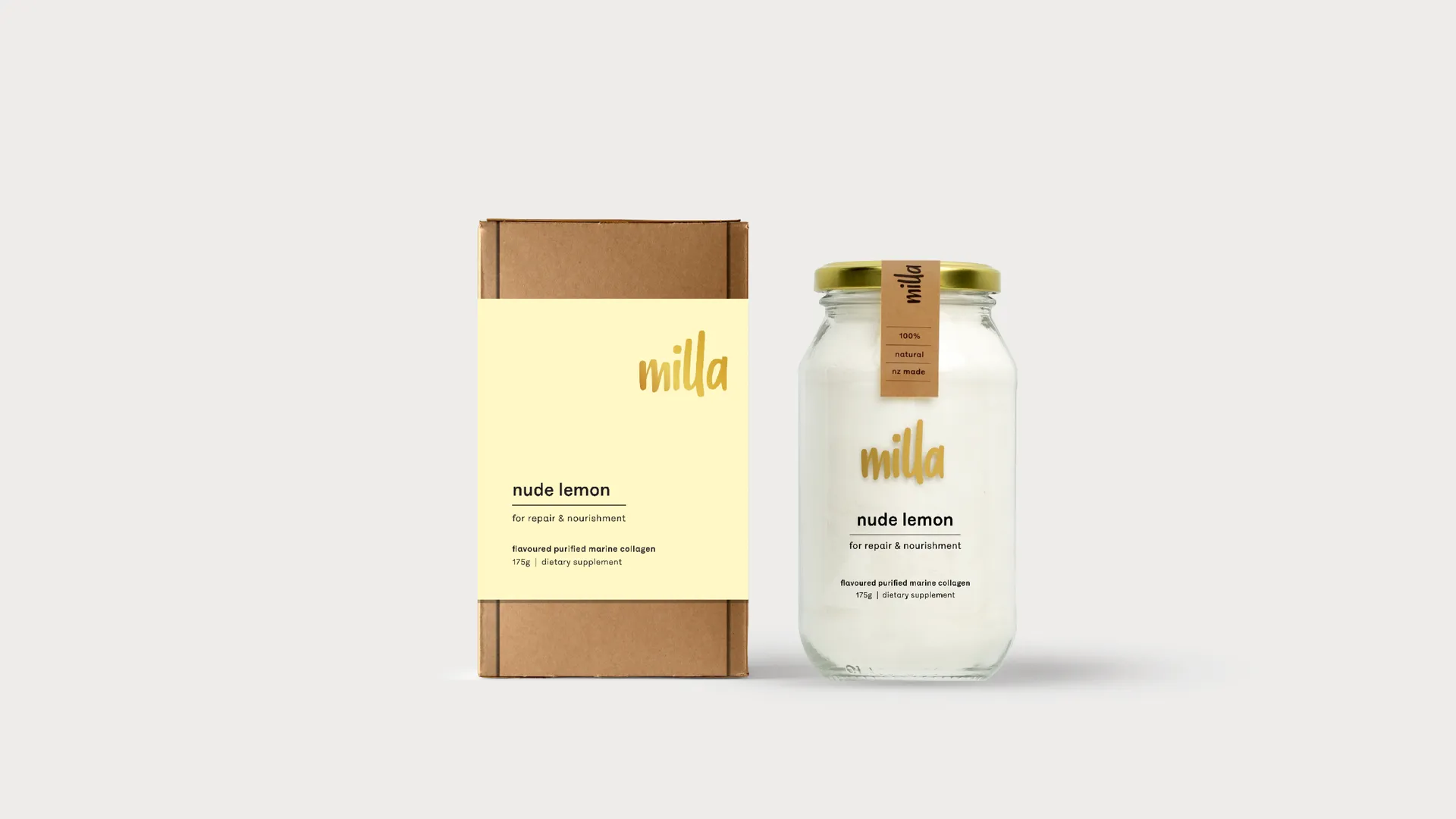 Brand Identity and Packaging Refresh for milla collagen