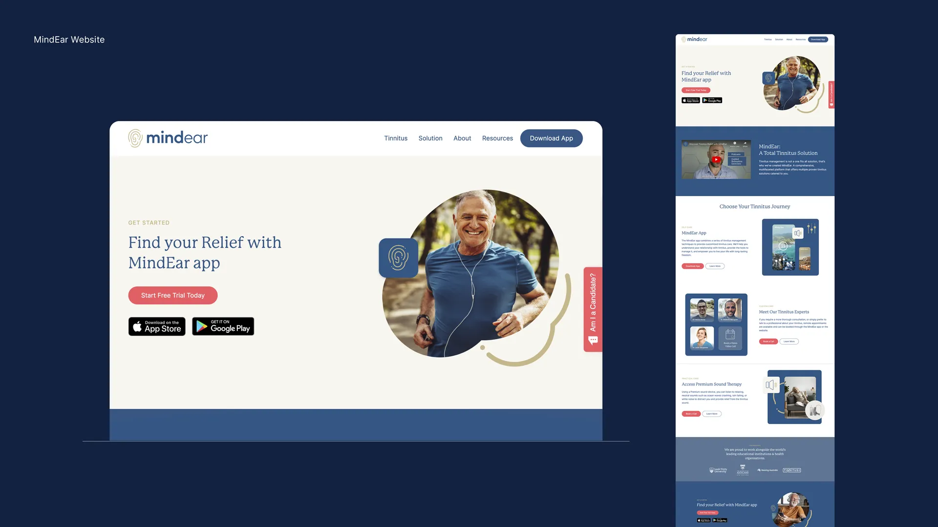 Holistic Tinnitus Relief App Design for Mindear gallery 8