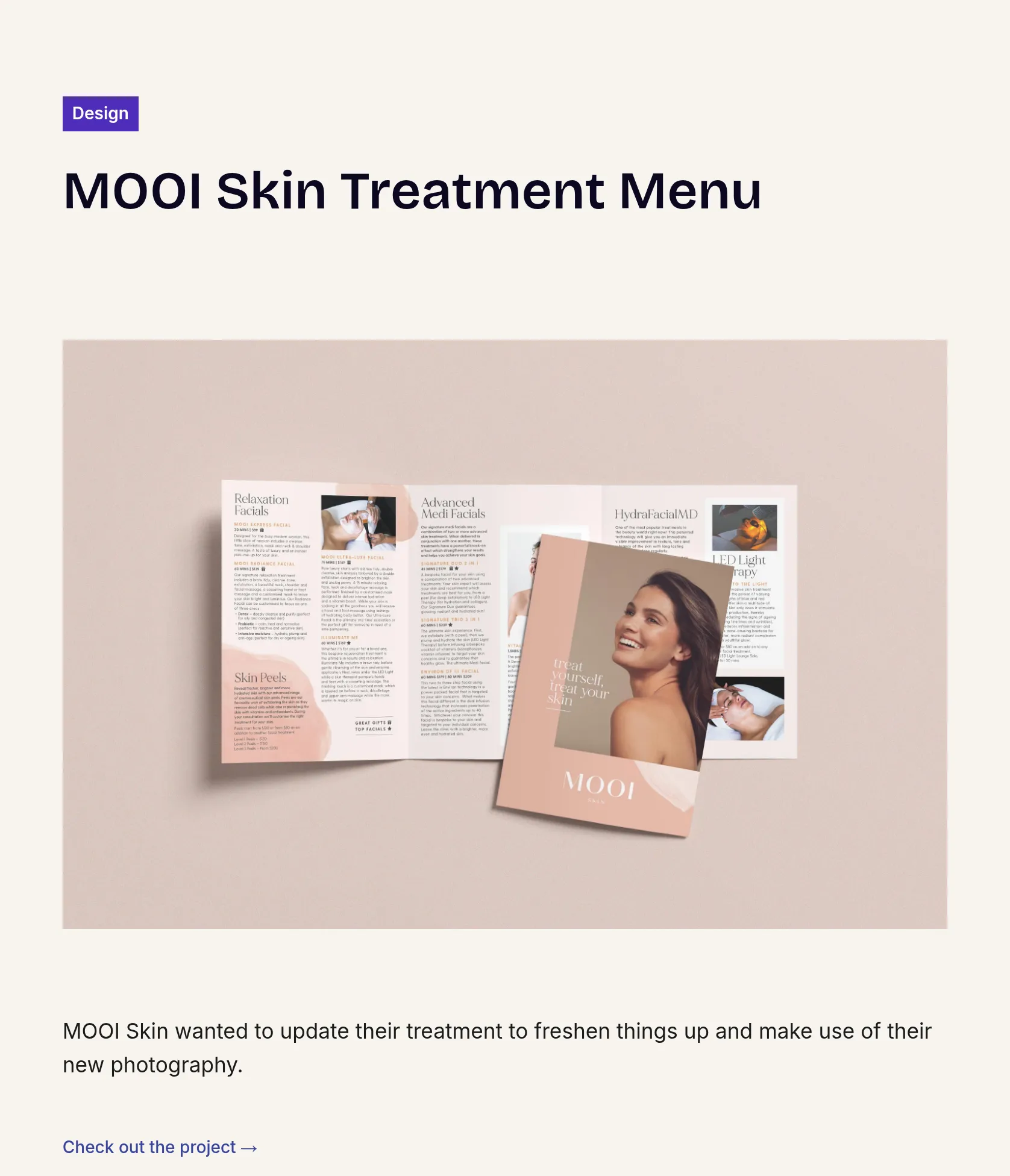 Treatment Update and Visual Refresh for MOOI Skin