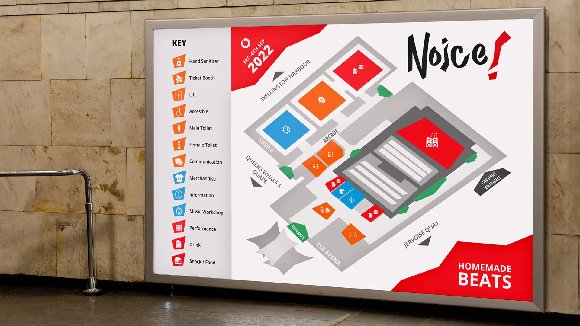 Brand Design for Vodafone’s Noice! Homemade Beats Music Festival