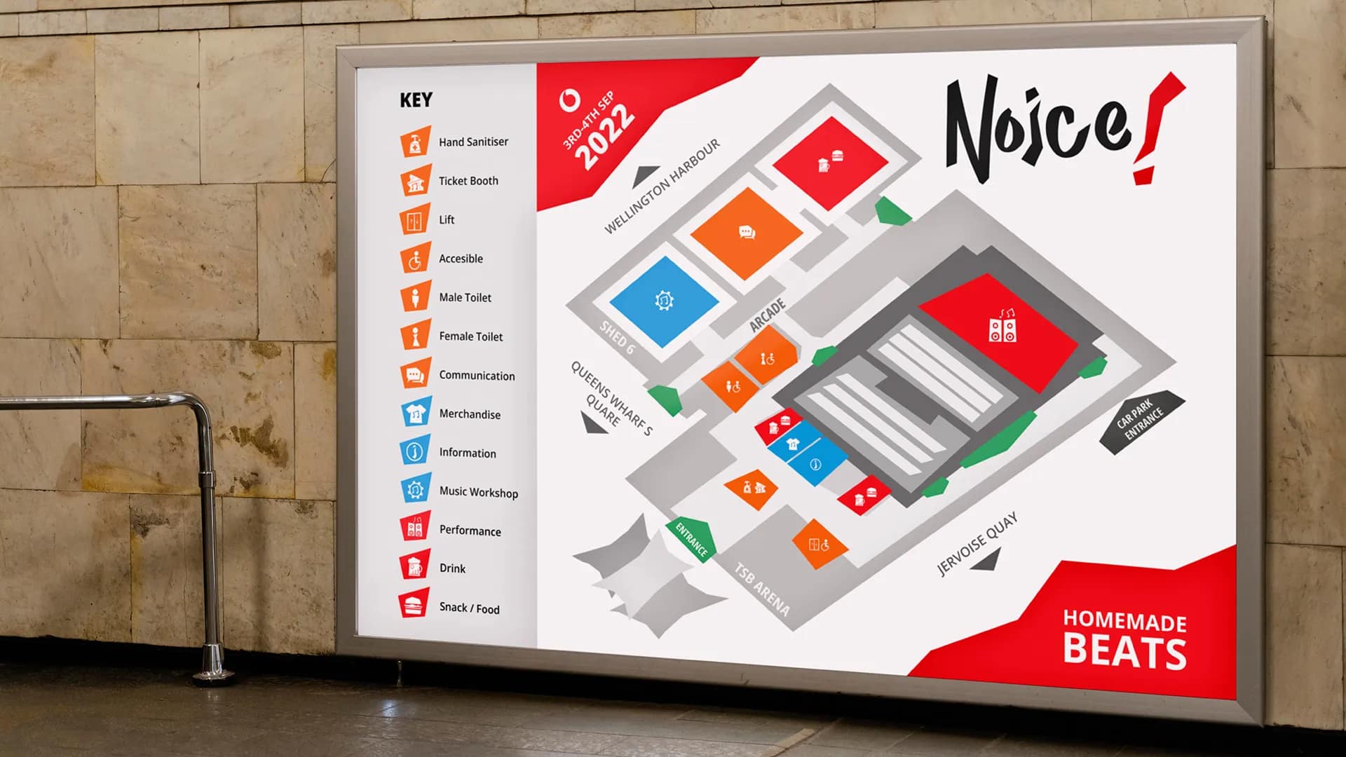 Brand Design for Vodafone’s Noice! Homemade Beats Music Festival