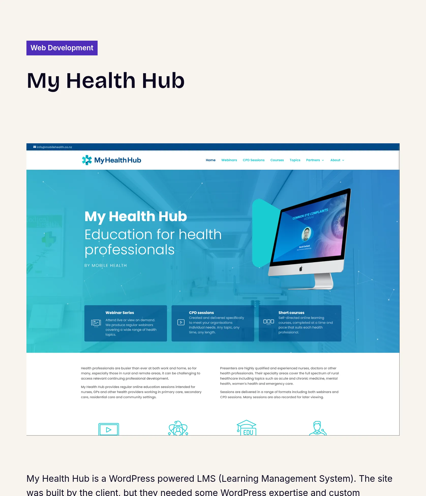 Custom WordPress LMS User Registration & Onboarding for My Health Hub