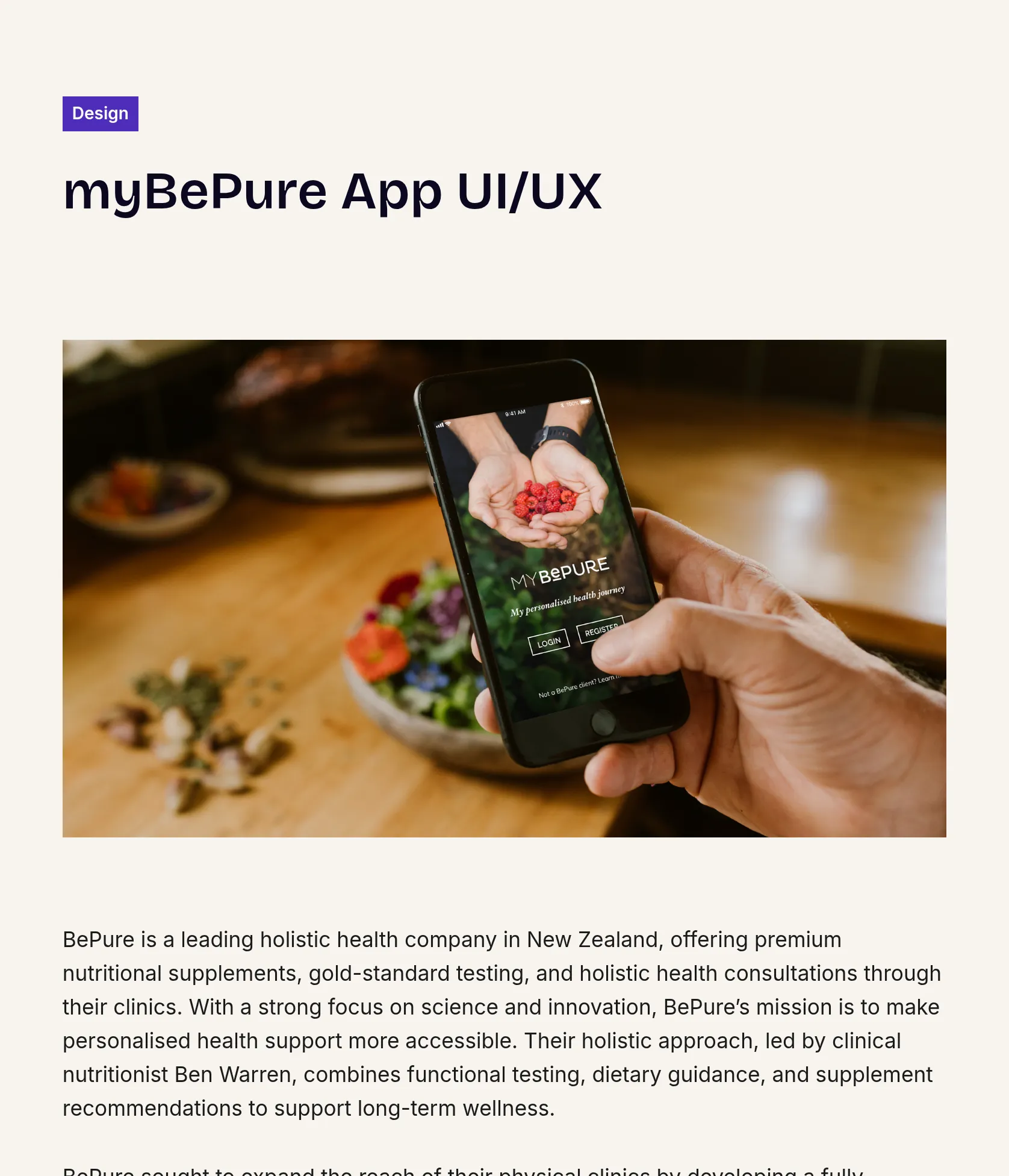 Gamified UI/UX Design for BePure Virtual Health Clinic App