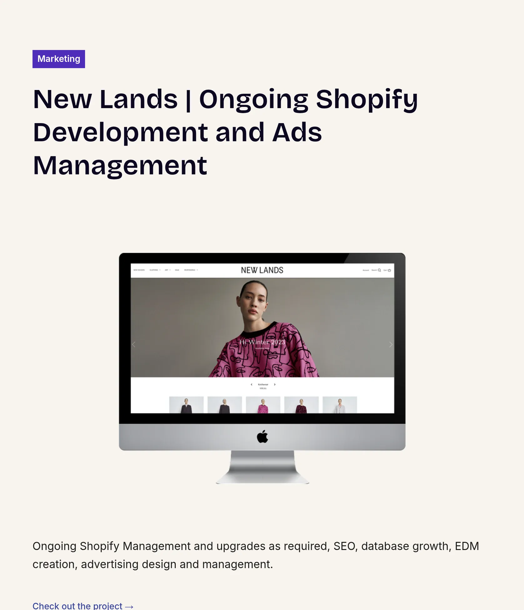 Shopify Store Management, SEO, and EDMs for E-commerce Growth