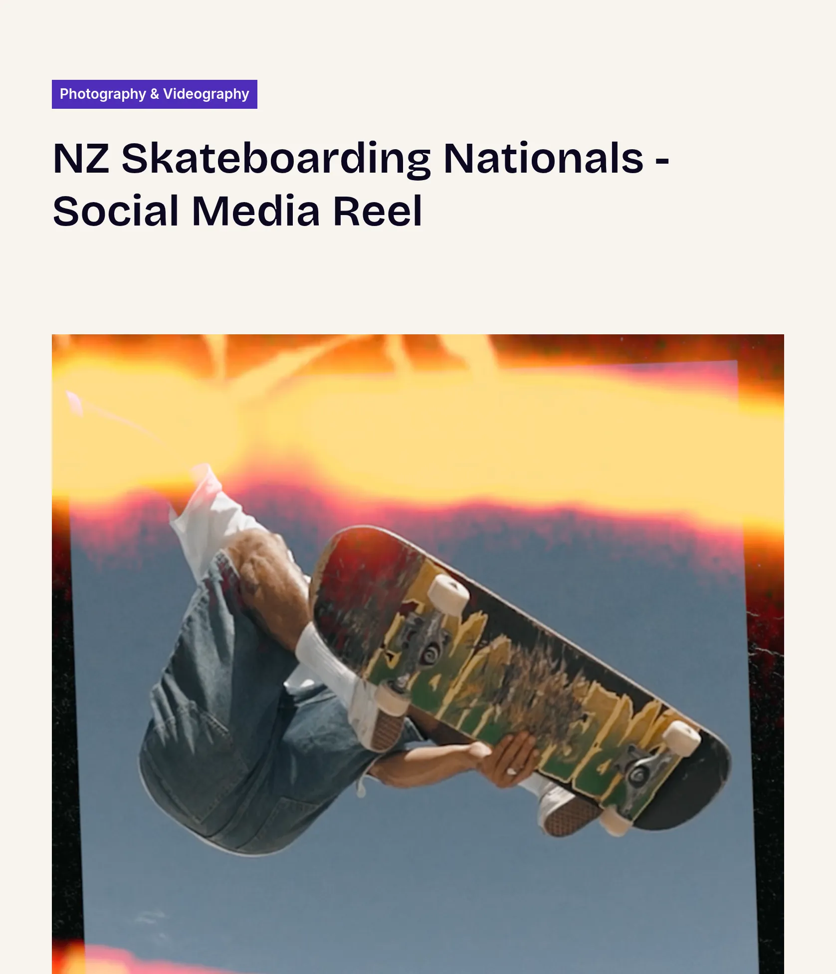 Skateboarding Nationals Video Case Study for Sport NZ
