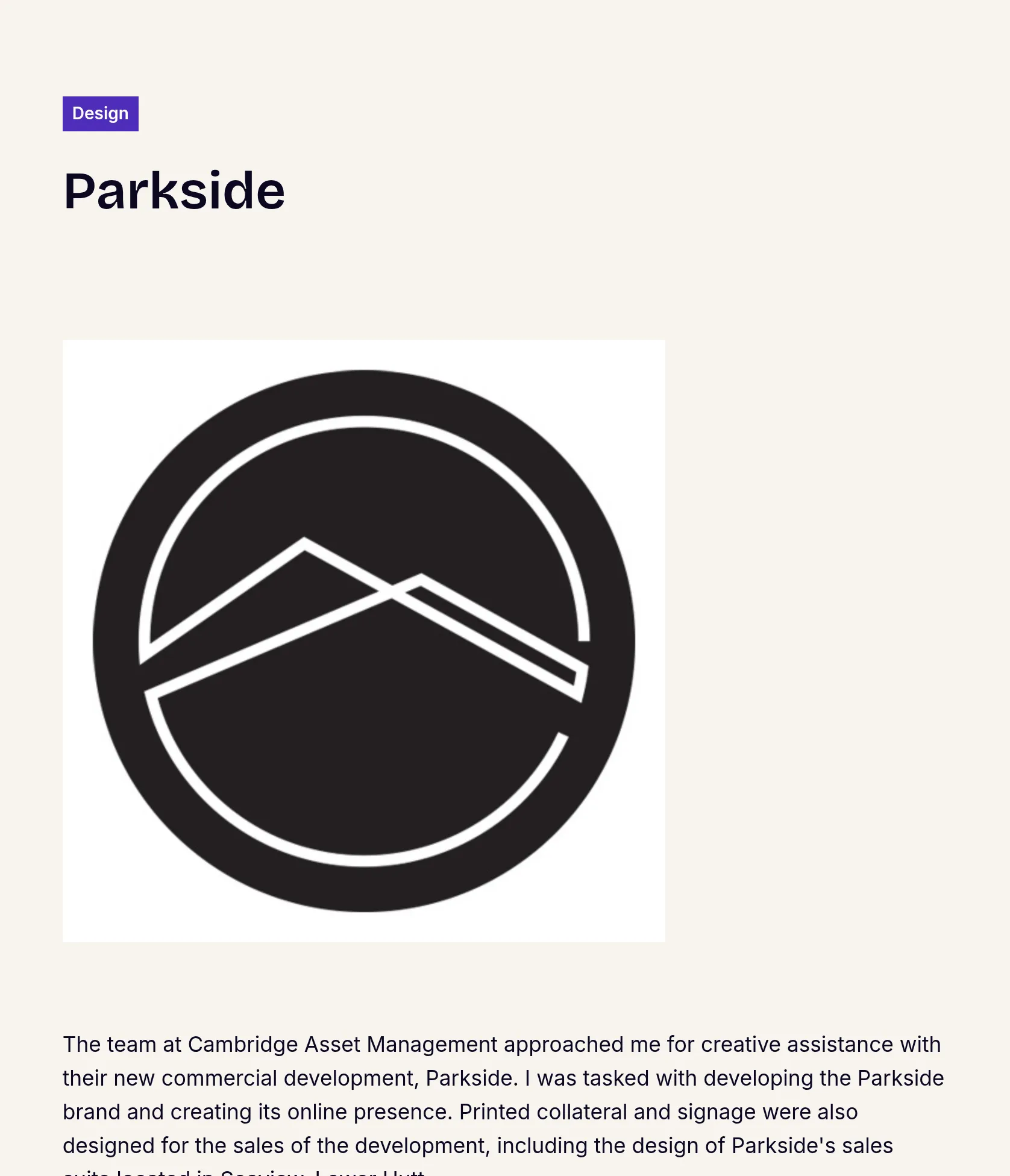 Brand Identity & Collateral for Parkside by Cambridge Asset Management