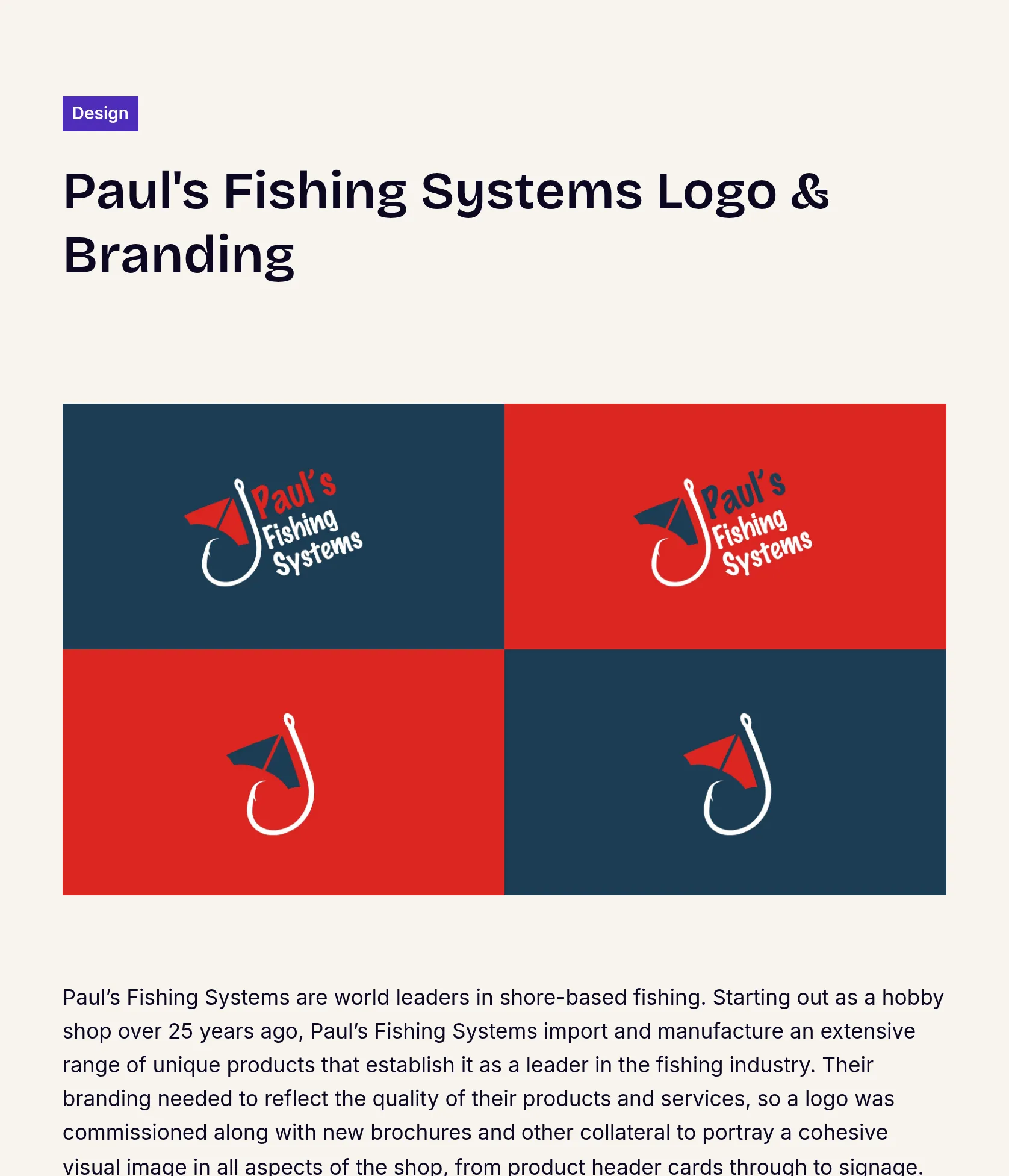 Branding and Logo Design for Paul’s Fishing Systems
