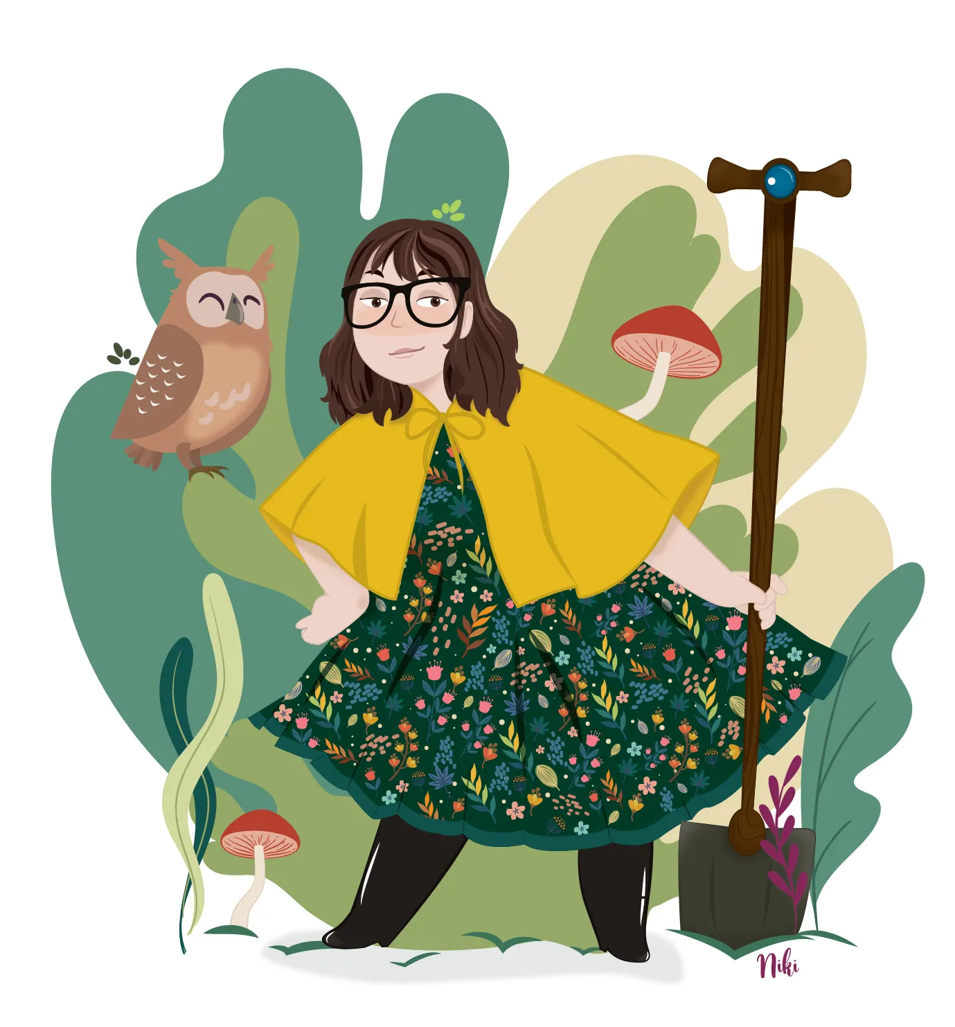 Portrait Illustration of Helen Lehndorf for A Forager's Life