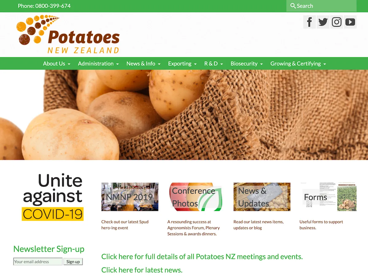 Website Development for Potatoes NZ: Dynamic Research and Recipe Hub