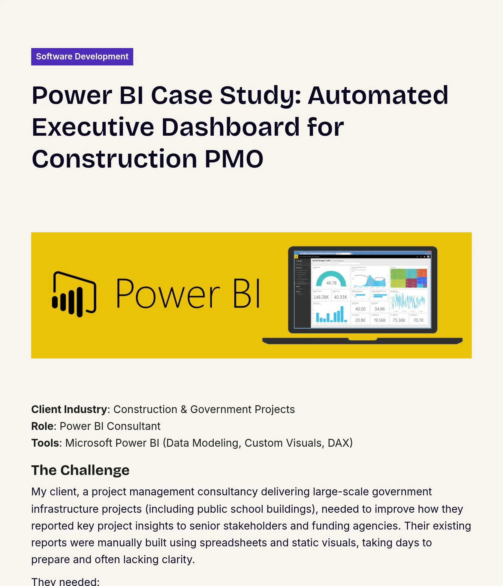 Executive Power BI Dashboard for Government Infrastructure Projects