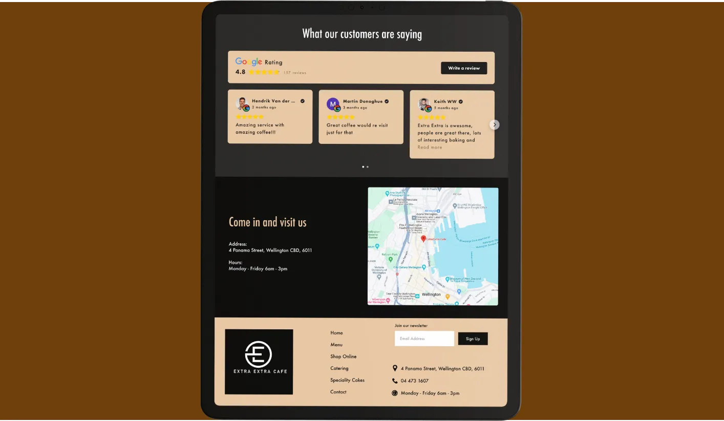 Website Design & SEO Optimisation for ExtraExtra Cafe gallery 2