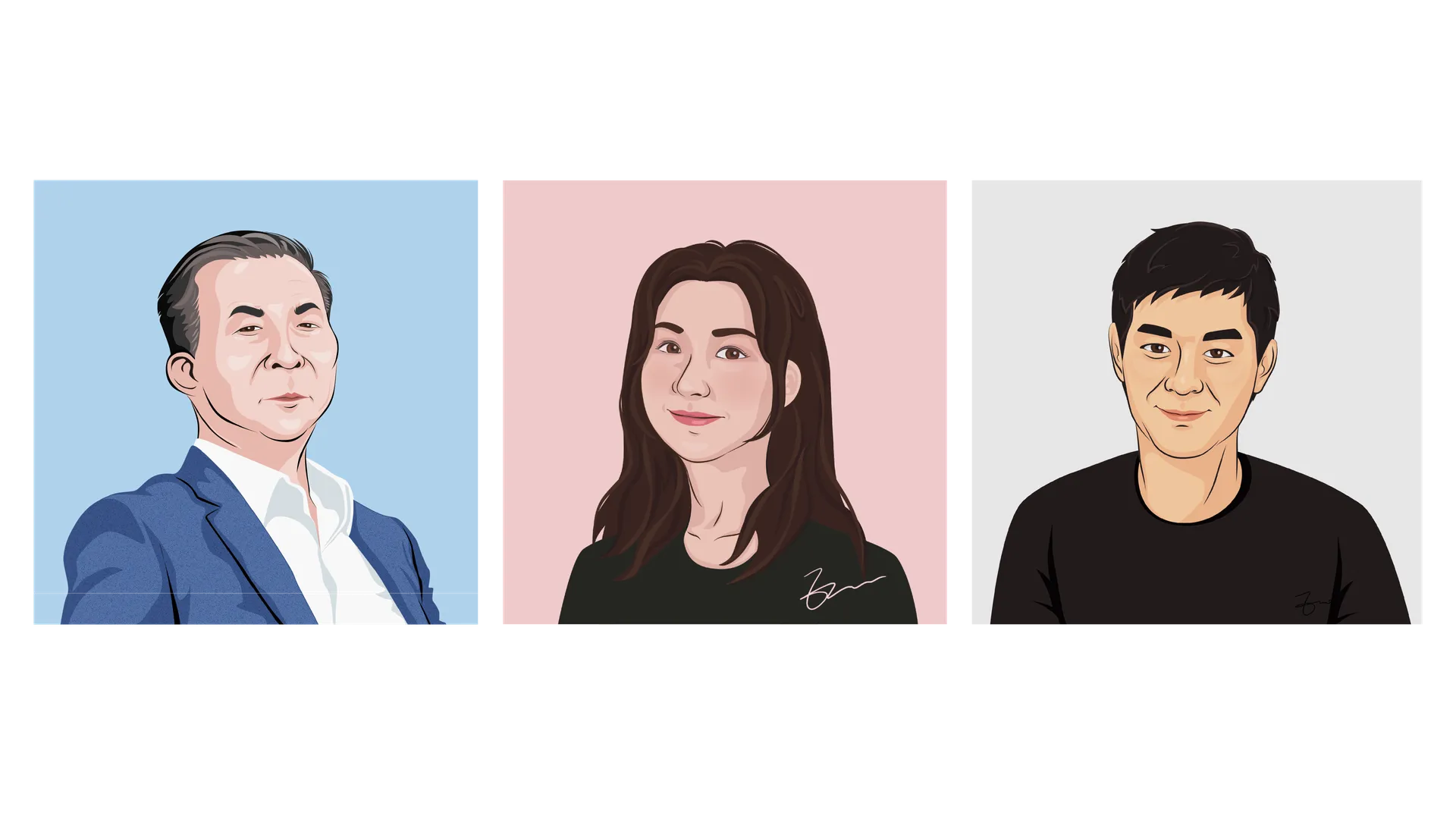 Profile Illustrations Created Using Adobe Illustrator